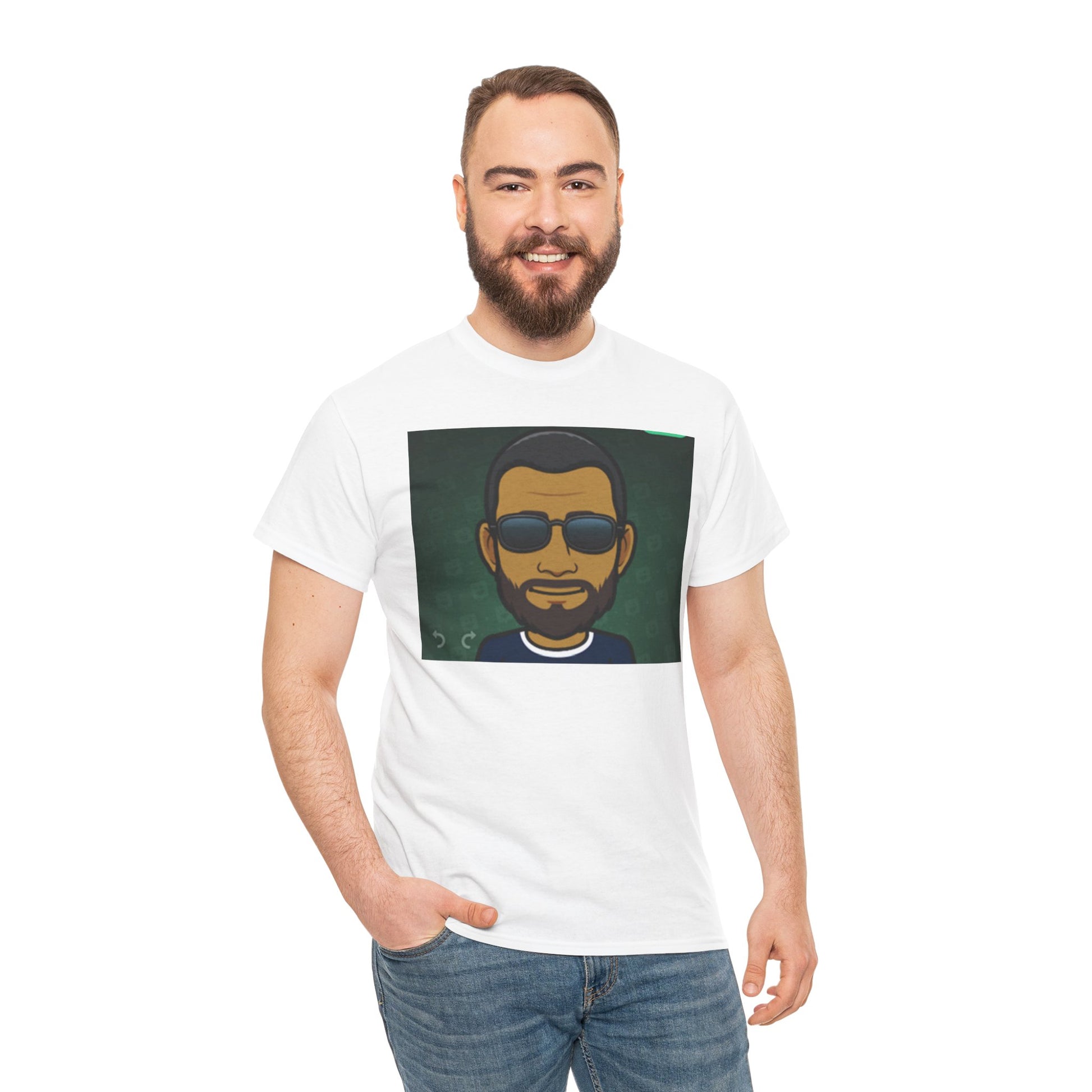 Bitmoji Portrait Tee — Cool Sunglasses Avatar Graphic T-Shirt Printify