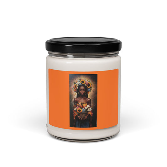 Soy Candle — Black Madonna with Sunflowers Scented Jar (9 oz)