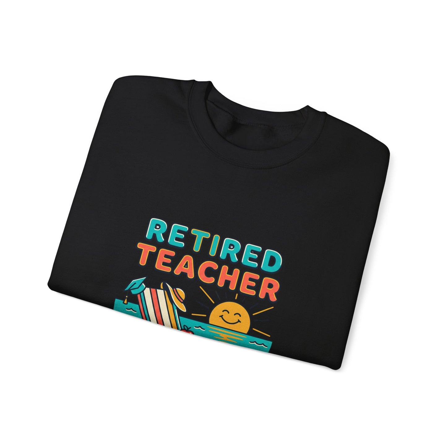 Retired Teacher Crewneck Sweatshirt | Beach Life, Retirement, Personalized Year