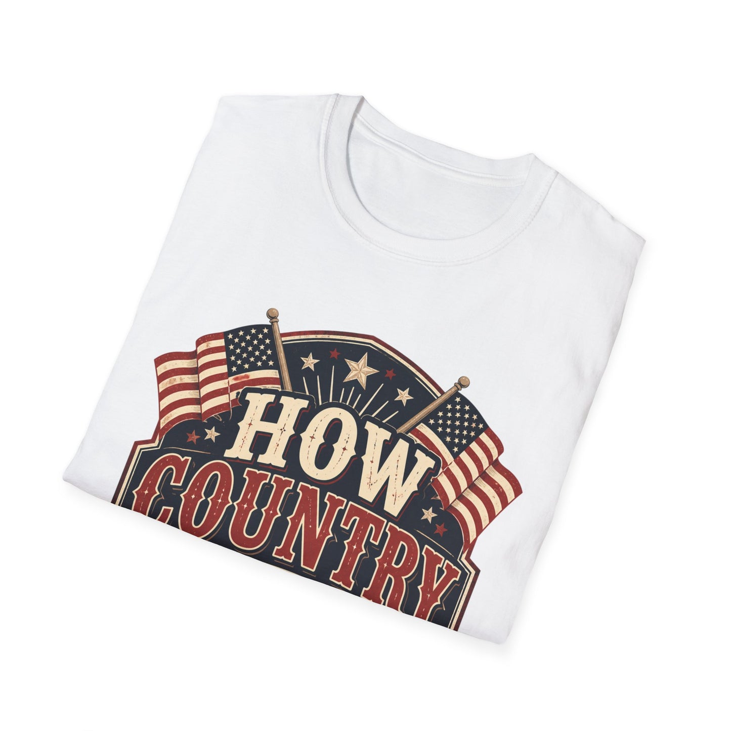 How Country Are You? T-Shirt — Vintage American Flag Country Graphic Tee