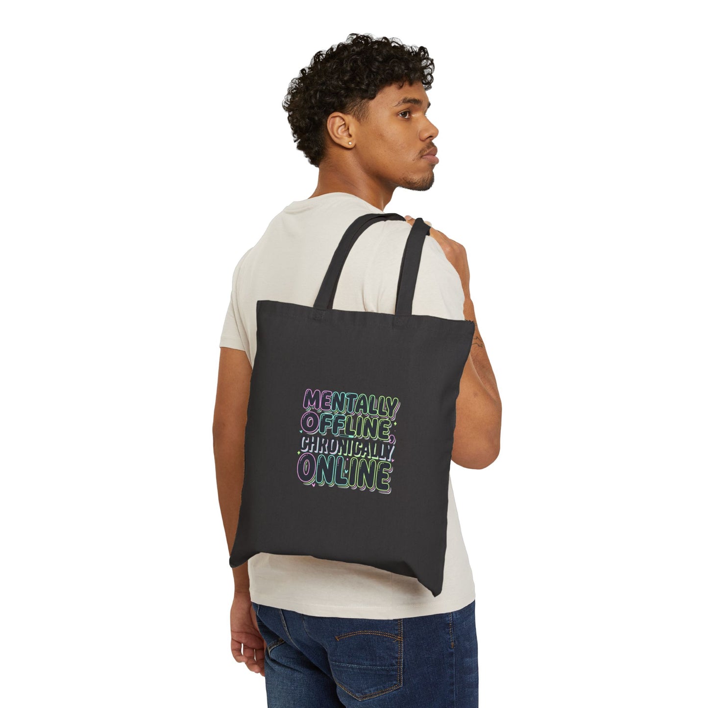 Mentally Offline Cotton Canvas Tote Bag