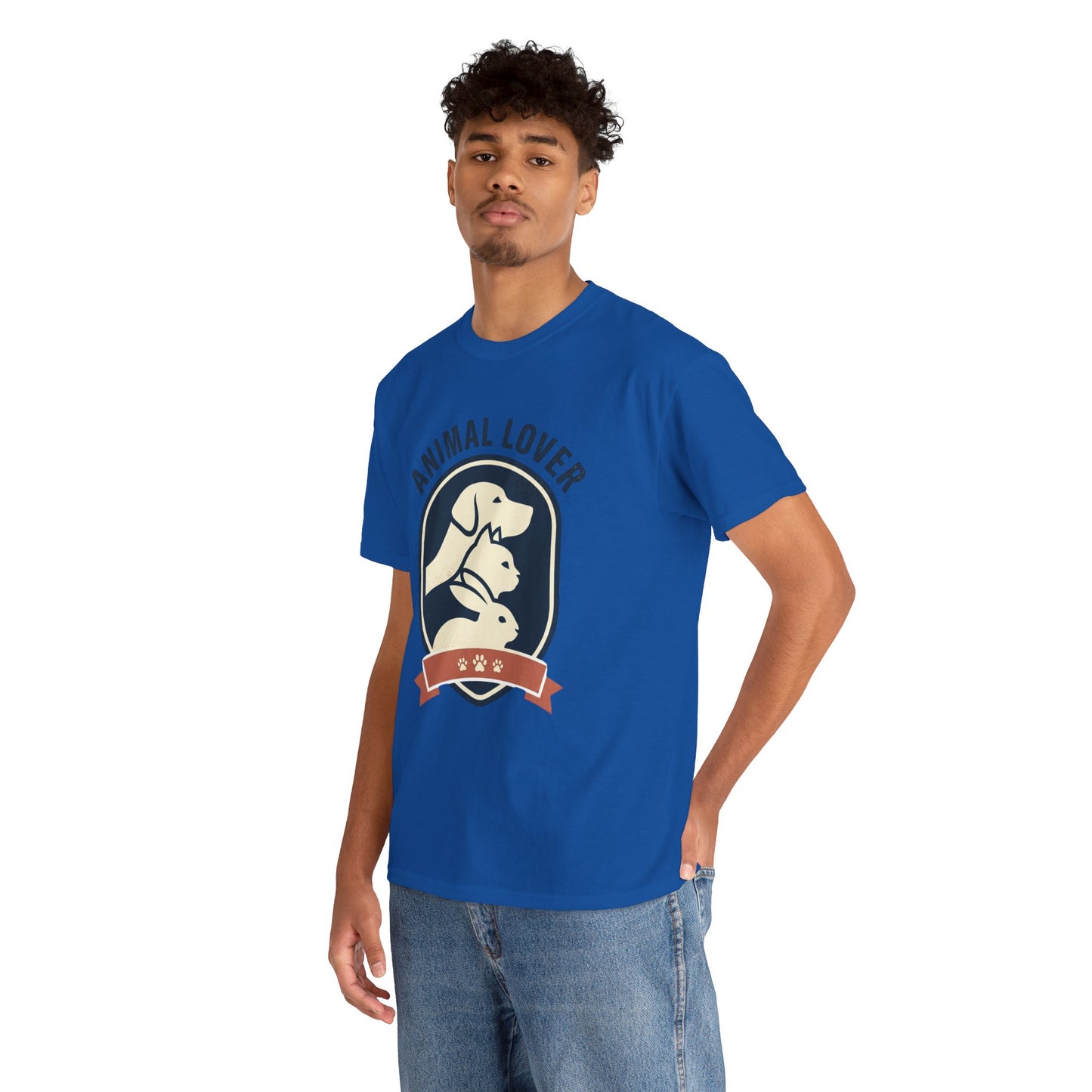 Animal Lover T-Shirt — Retro Pet Badge Tee (Dogs & Cats)
