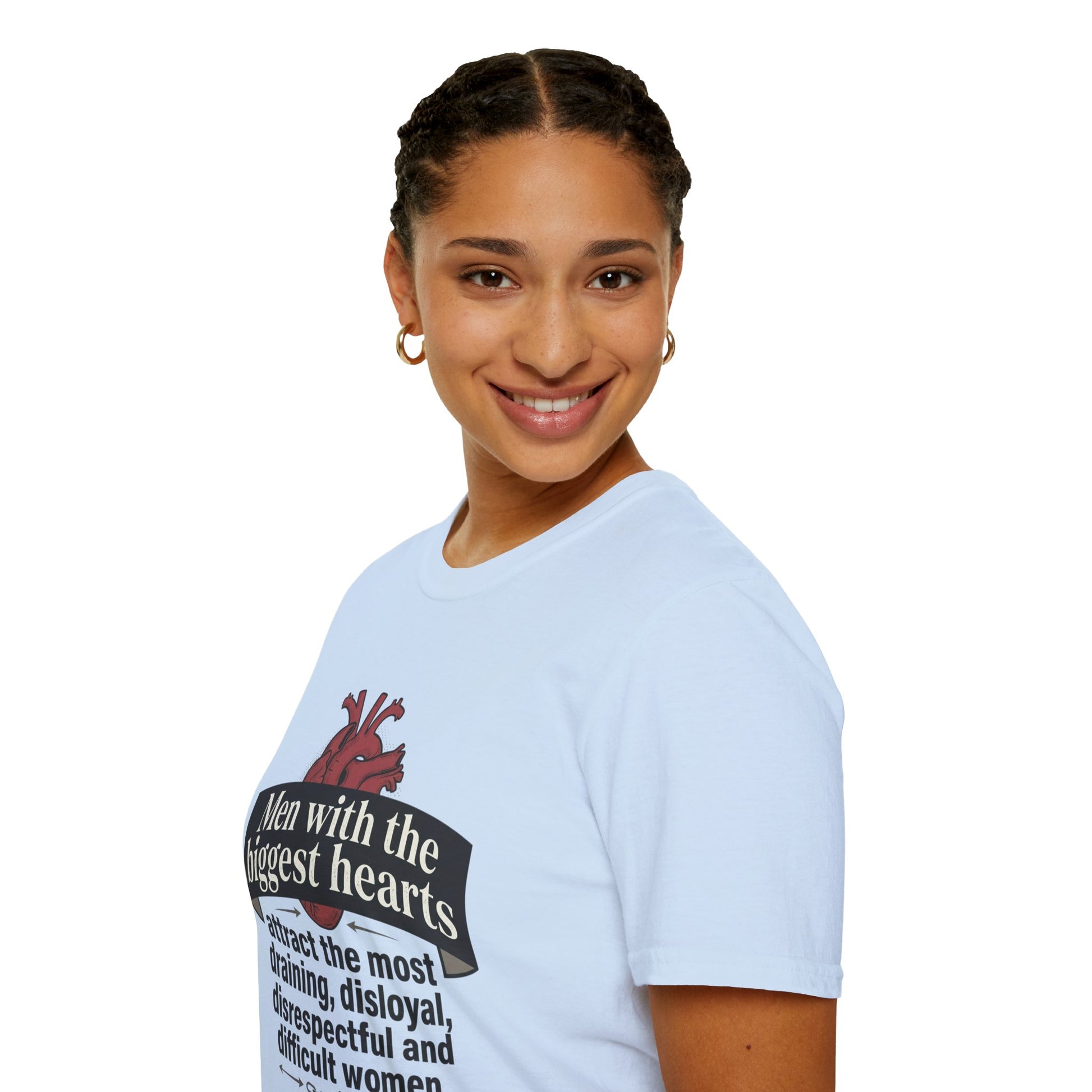 "Men with the Biggest Hearts" Funny Sarcastic Graphic Tee Printify