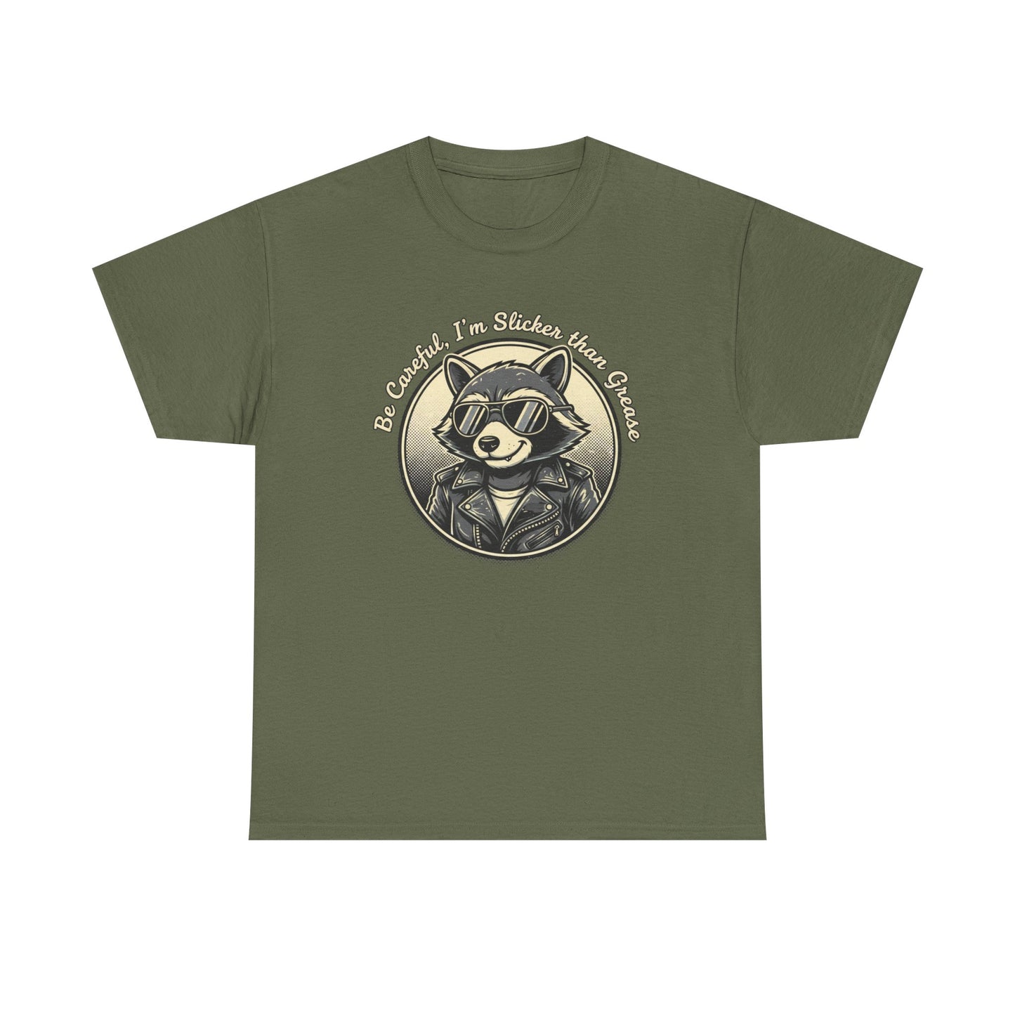 Raccoon Detective Graphic Tee — "Be Careful I’m Watching Your Snacks" Vintage Badge T-Shirt
