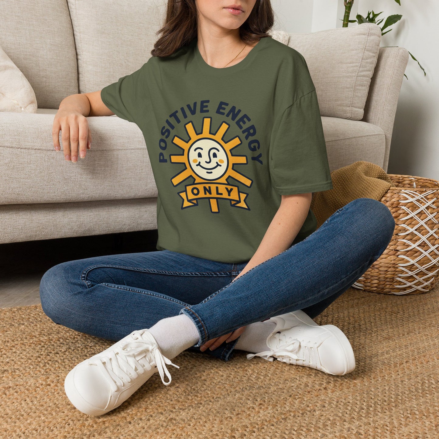 Positive Energy T-Shirt — Sunny 'Positive Energy Only' Graphic Tee