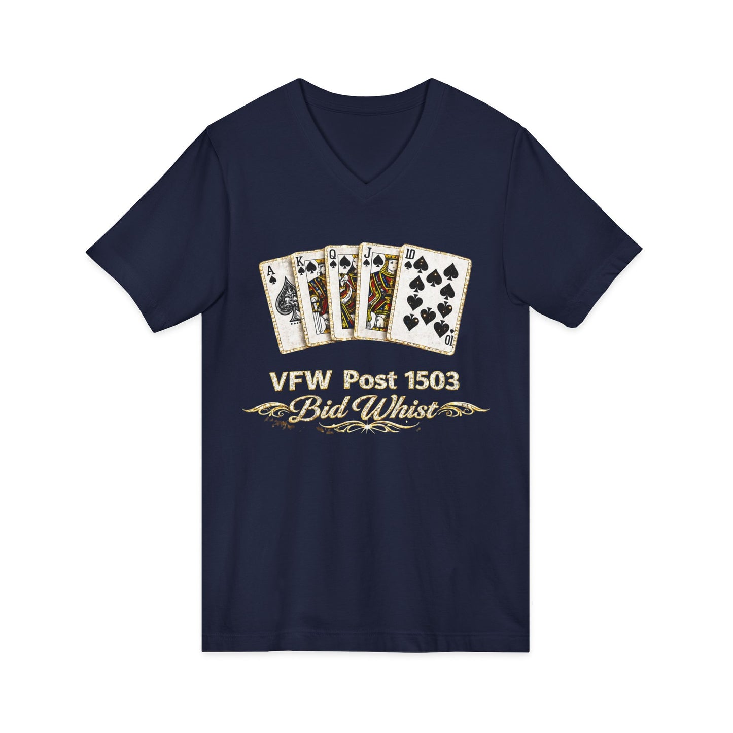 VFW Post 1106 'Bad Beats' Poker Card V-Neck Tee
