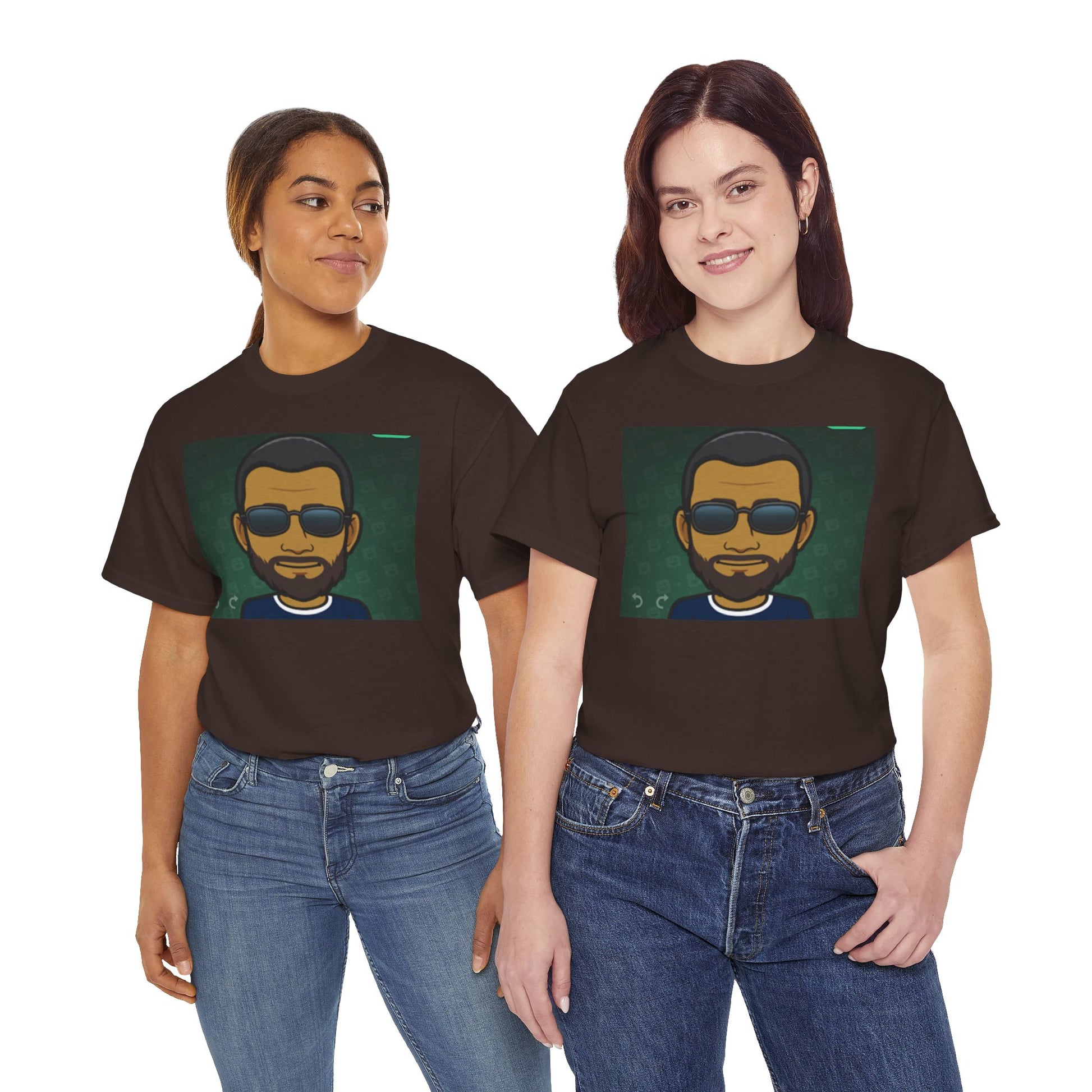 Bitmoji Portrait Tee — Cool Sunglasses Avatar Graphic T-Shirt Printify