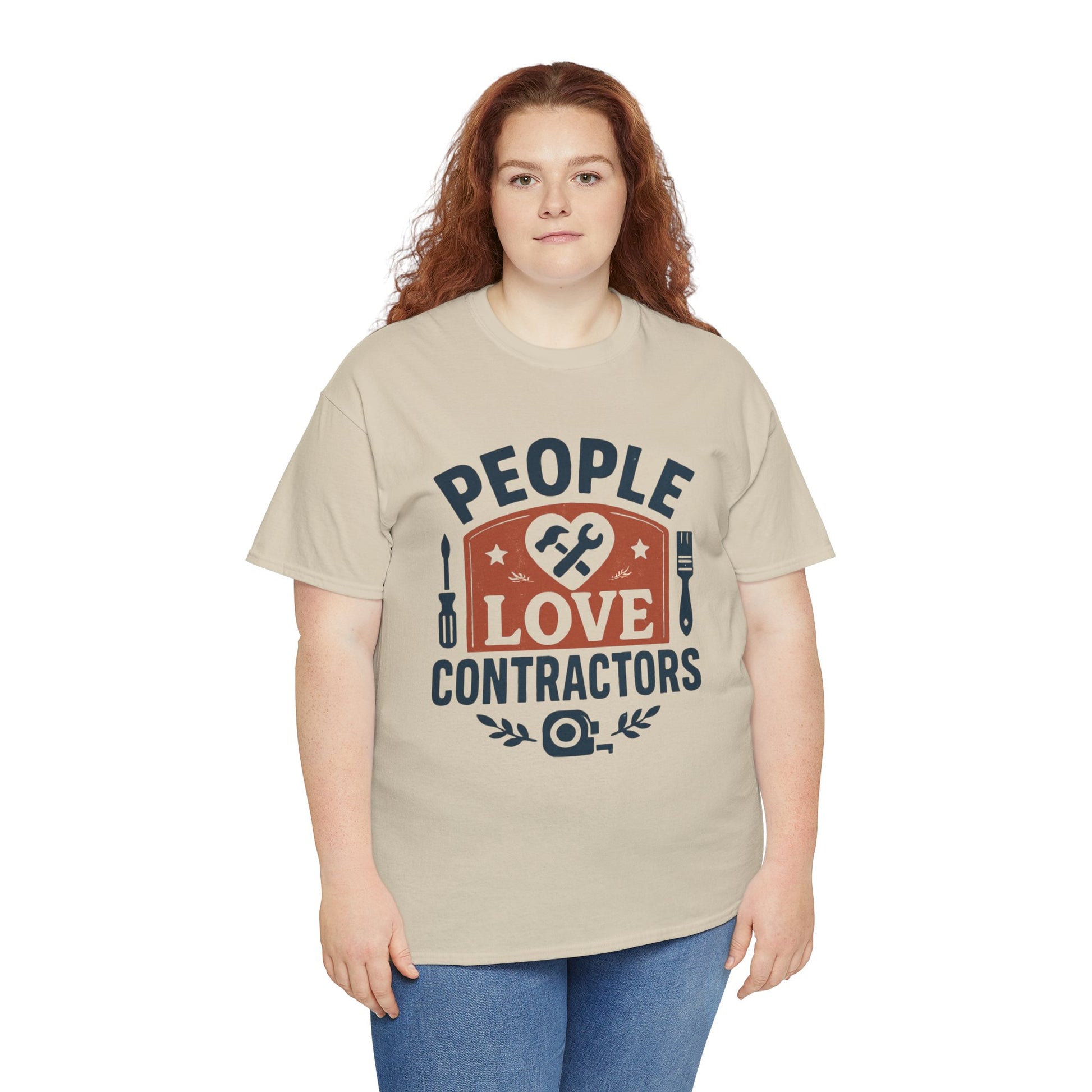 Contractor T-Shirt – "People Love Contractors" Graphic Tee Printify