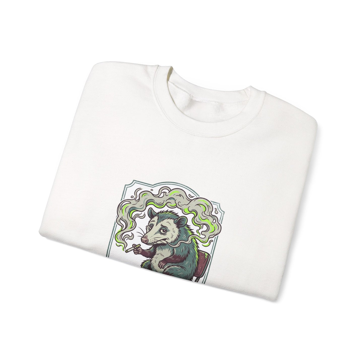 Terrible Life Choices opossum smoking sweatshirt | absurdist animal, ironic alt meme
