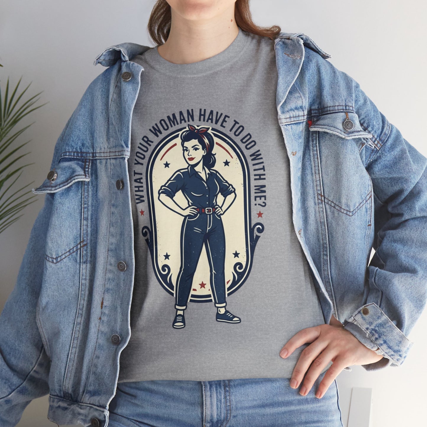 'What Your Woman Have To Do With Me?' Retro Pin-Up Graphic Tee