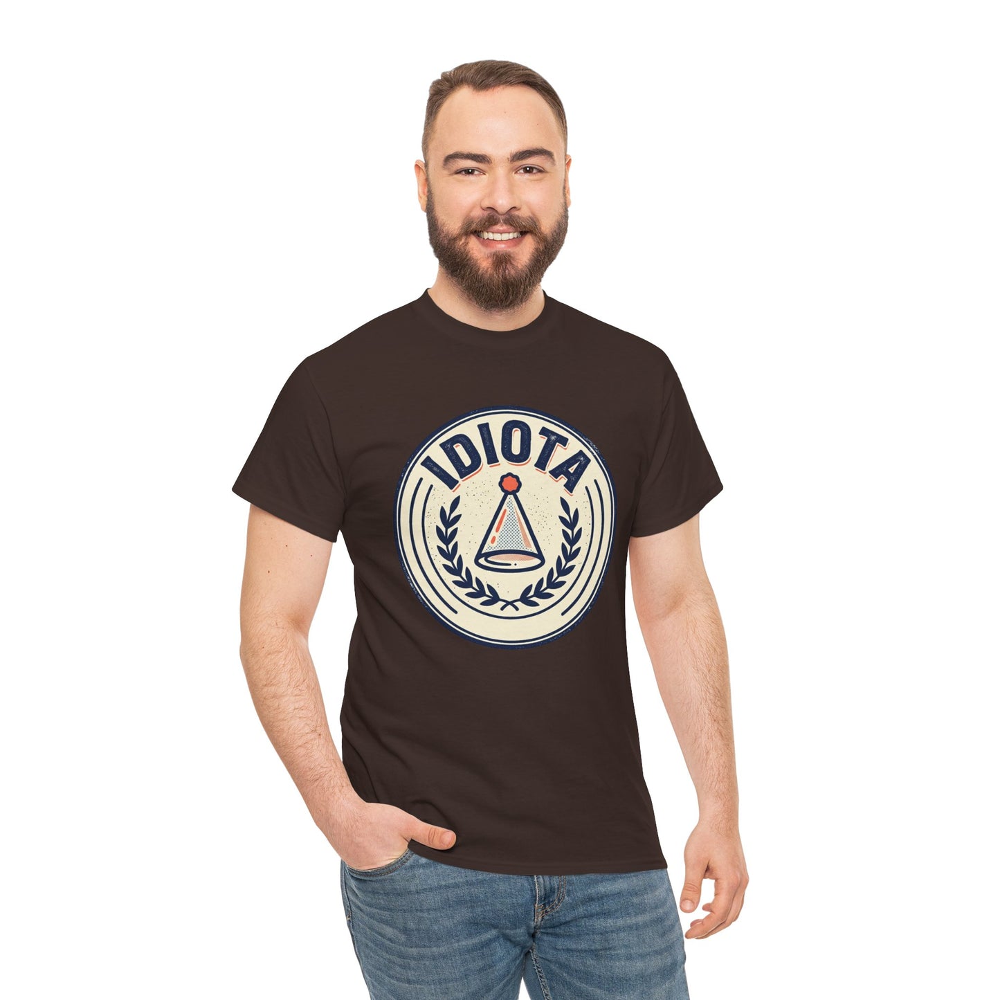 Idiota Crest T-Shirt — Vintage Emblem Graphic Tee
