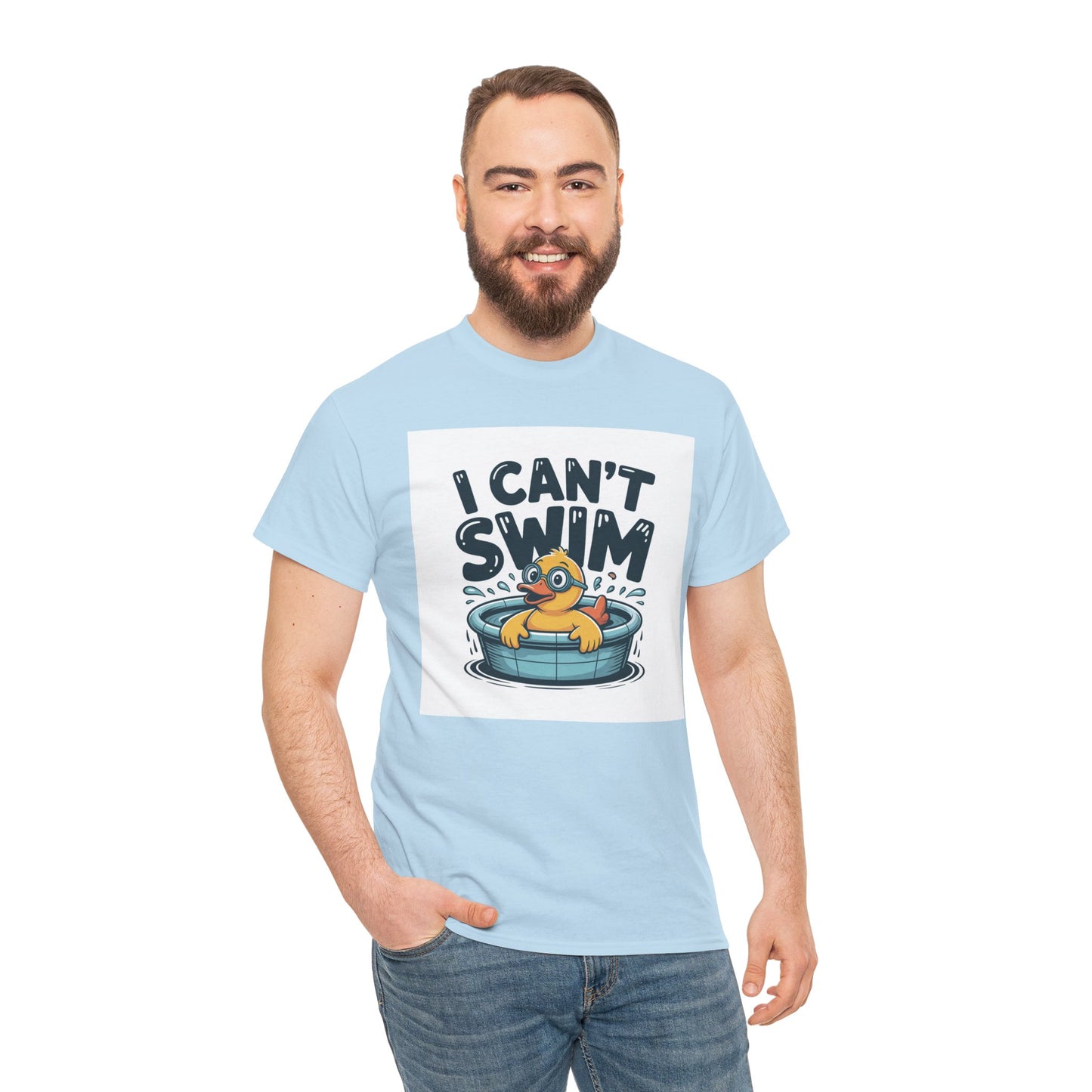 I Can't Swim Duck T-Shirt — Cute Funny Pool Float Graphic Tee