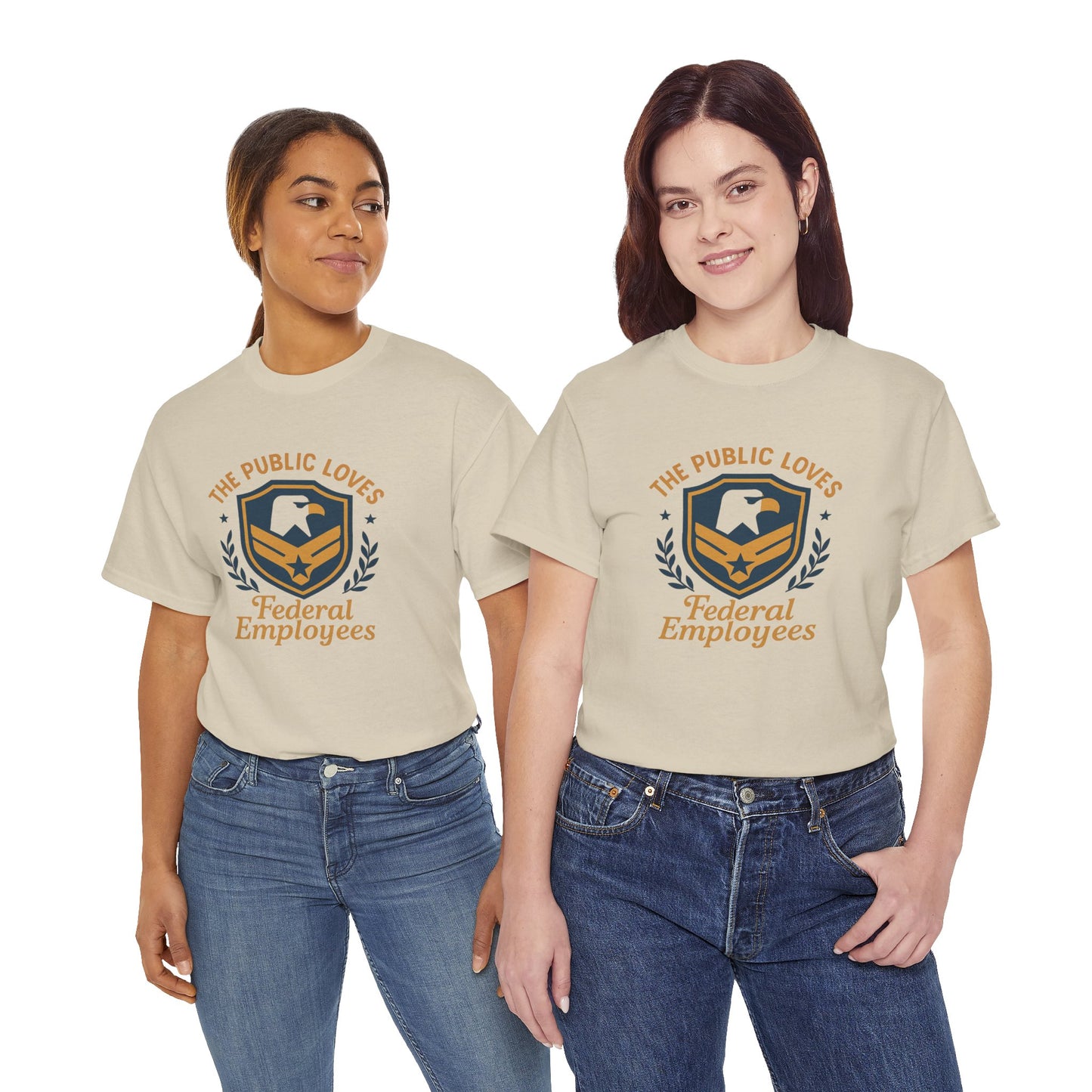 Federal Employees Tee – “The Public Loves Federal Employees” Patriotic Badge Shirt