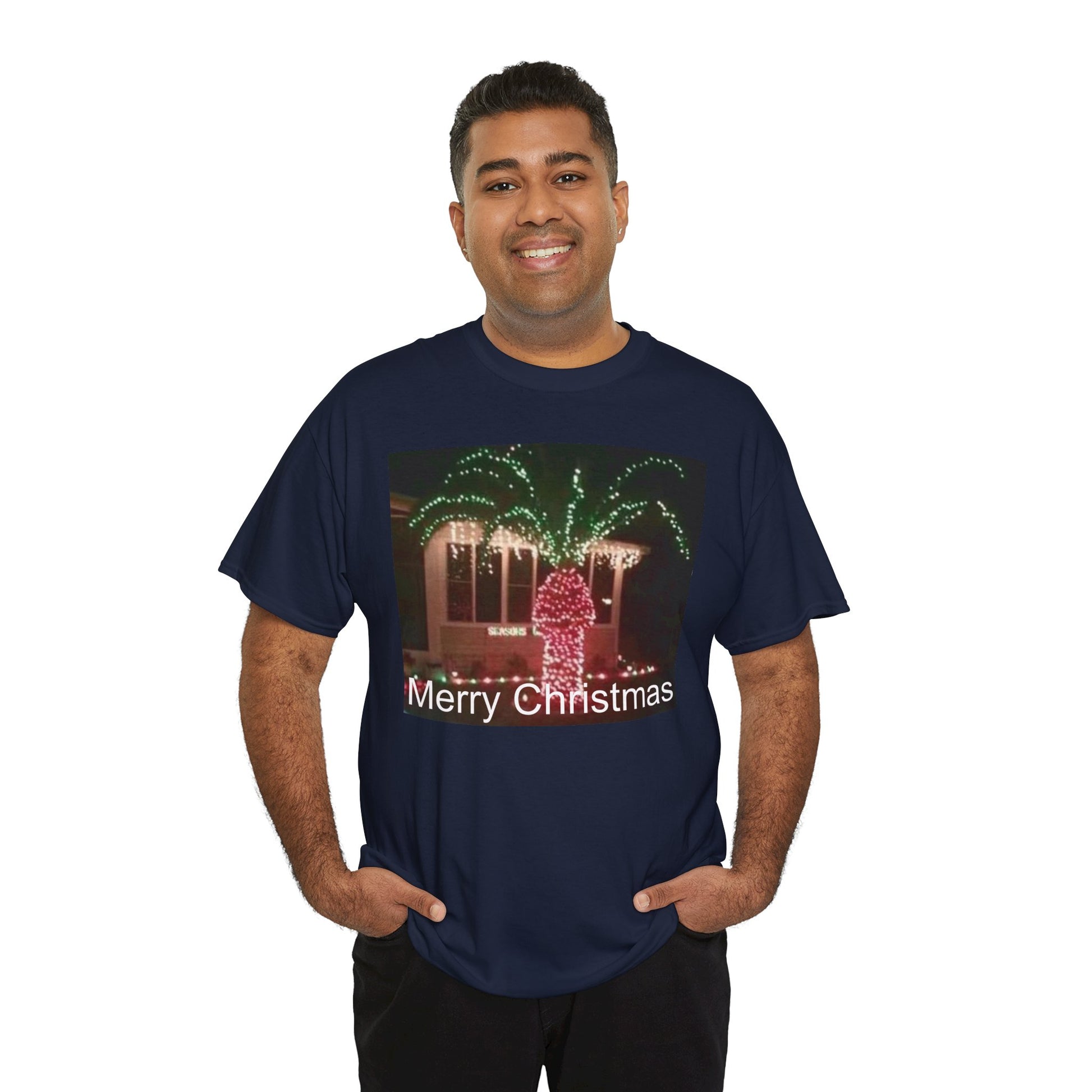 Christmas Lights Tee — 'Merry Christmas' Holiday Graphic T-Shirt Printify