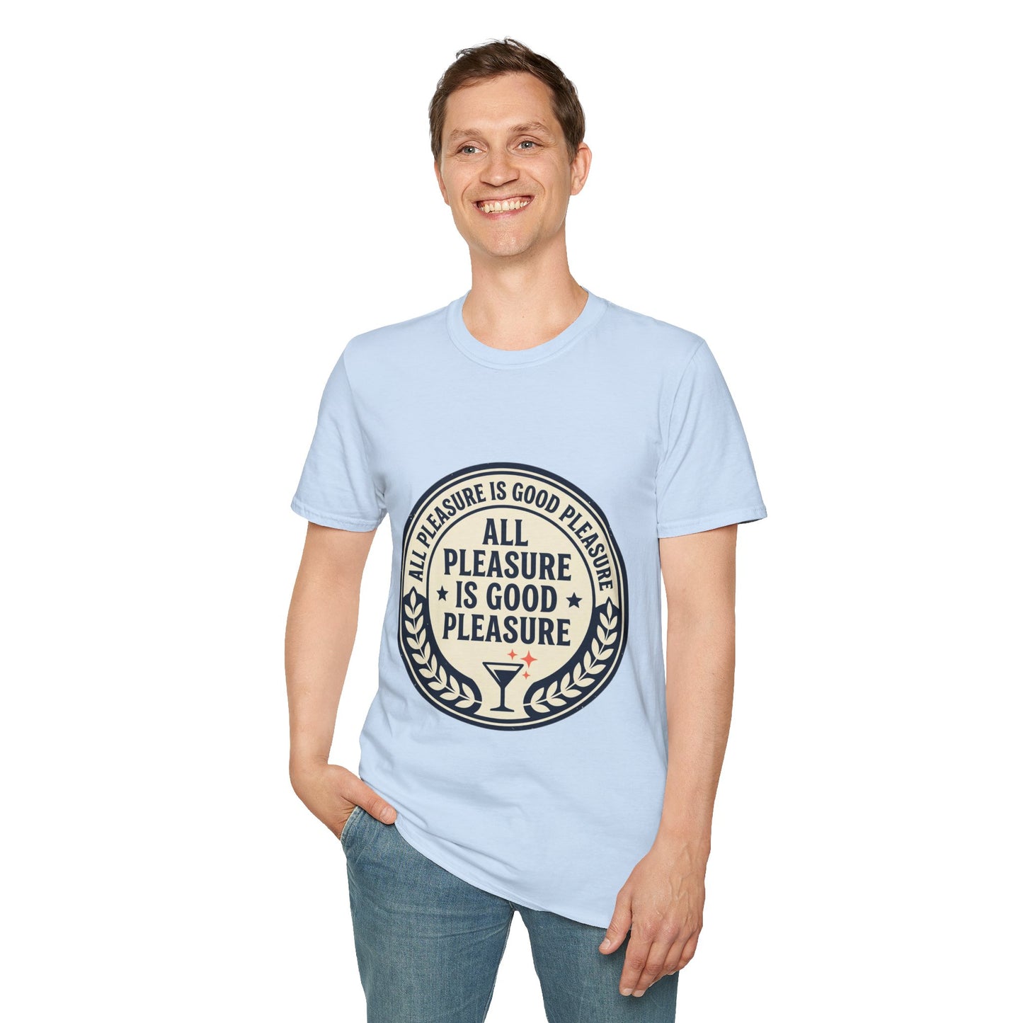 "All Pleasure Is Good Pleasure" Vintage Badge Tee