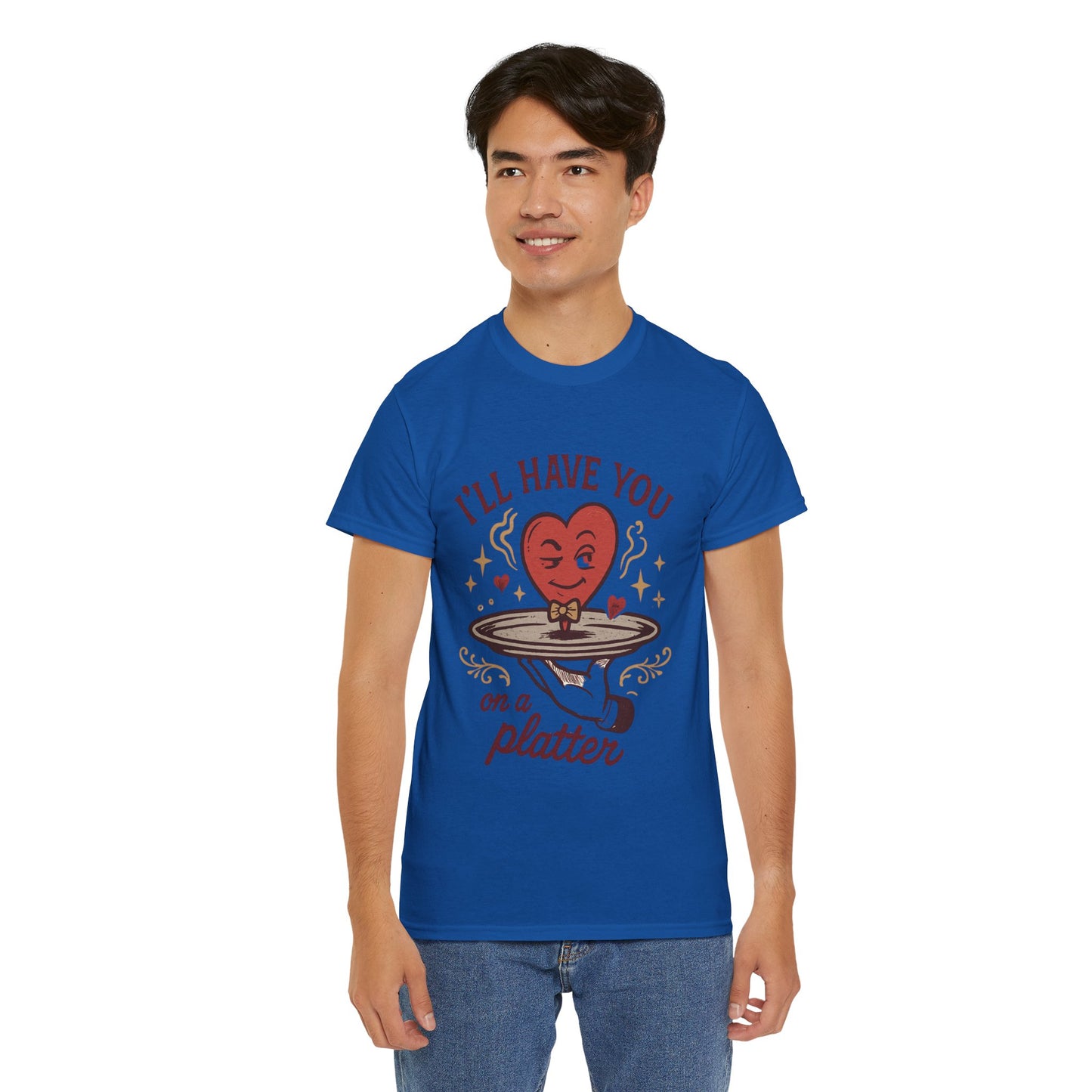 Valentine Heart on a Platter T-Shirt — I'll Have You on a Platter Cute Romantic Tee