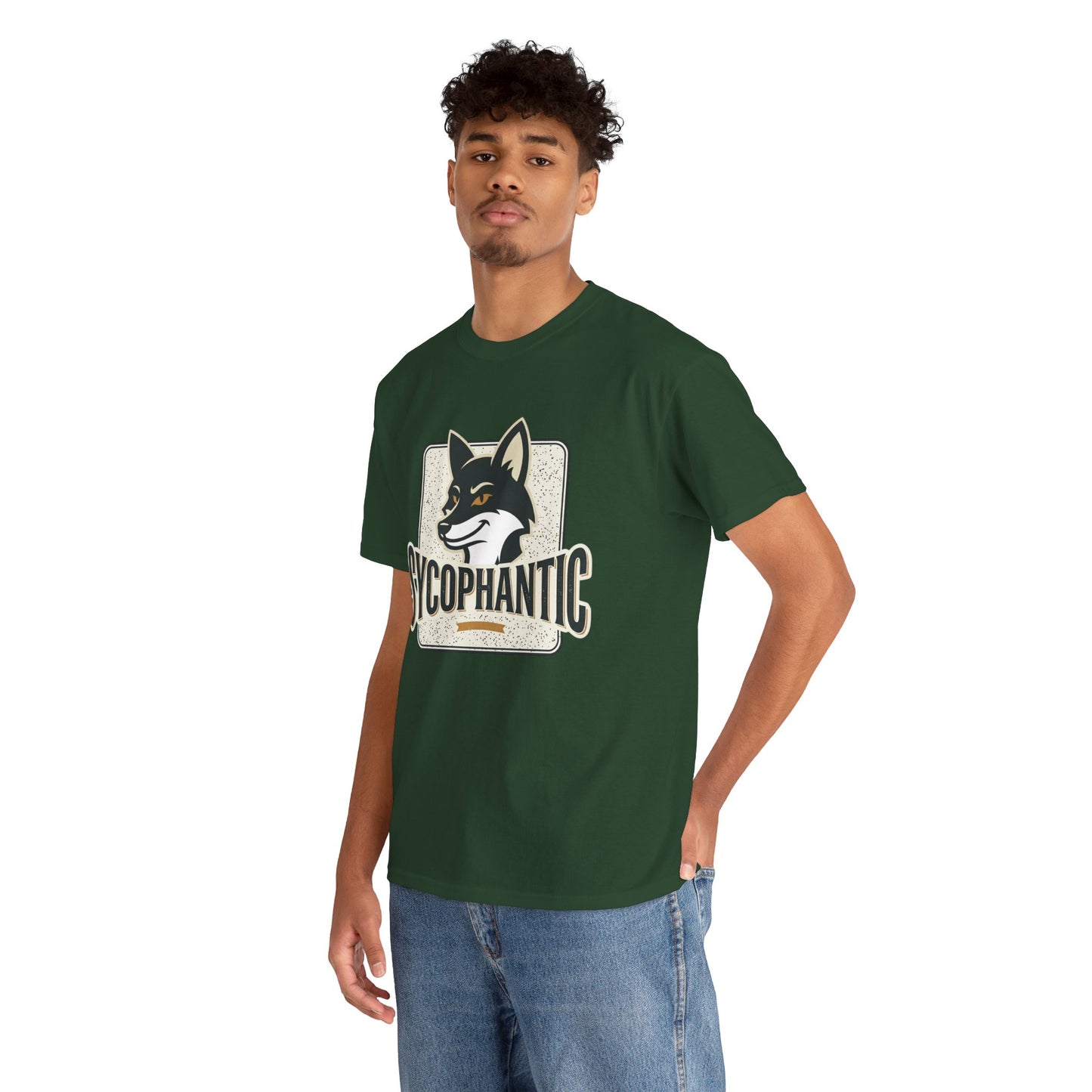 Sycophantic Fox Graphic Tee — Retro Animal Logo T-Shirt