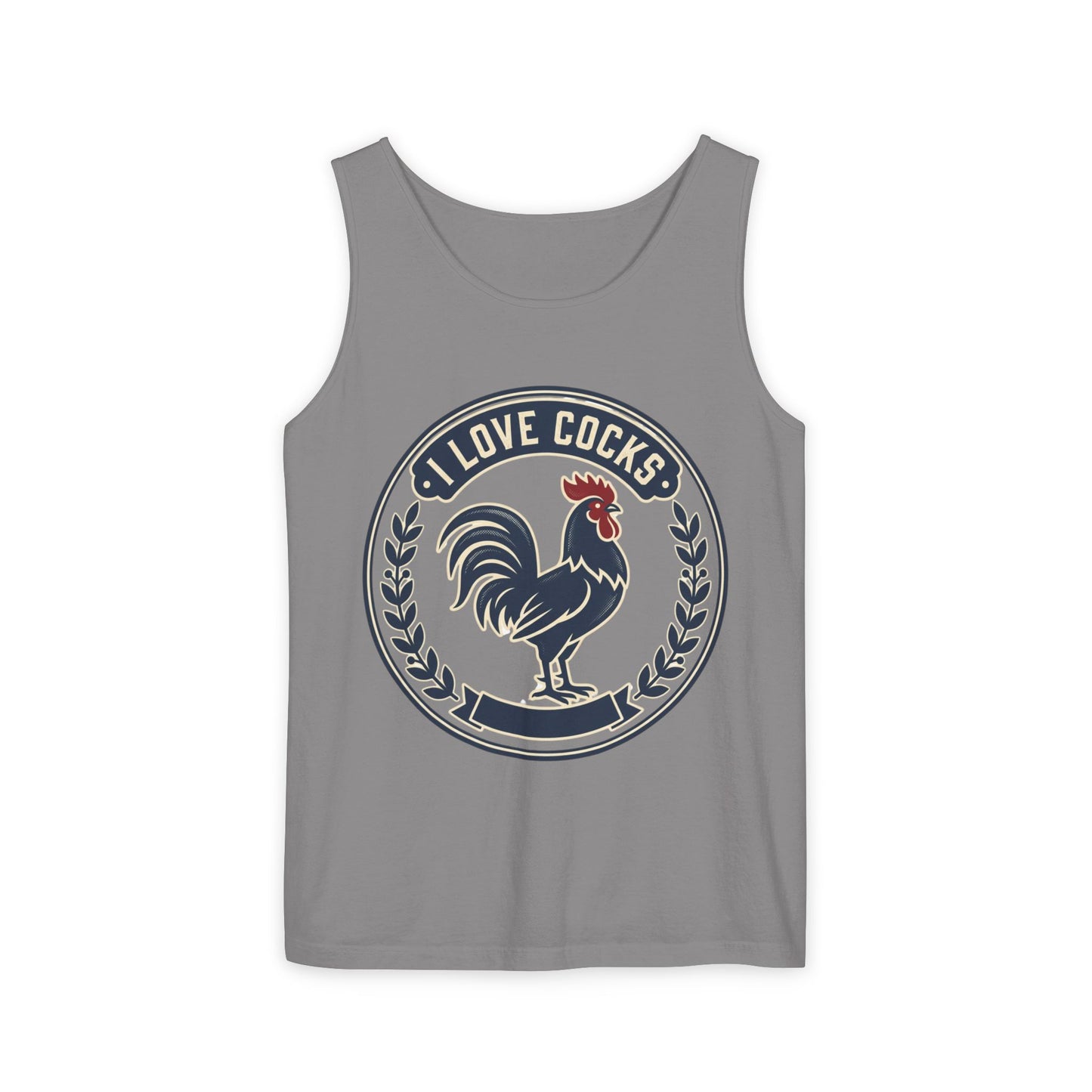 I Love Cocks Rooster Tank — Vintage Farmyard Graphic Tank Top