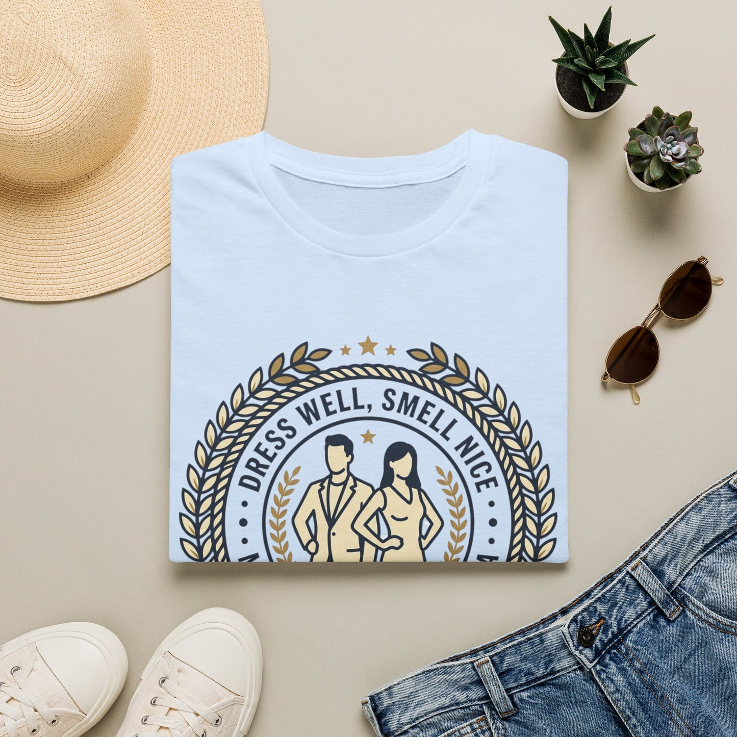 "Dress Well, Smell Nice" Vintage Couple Graphic Tee