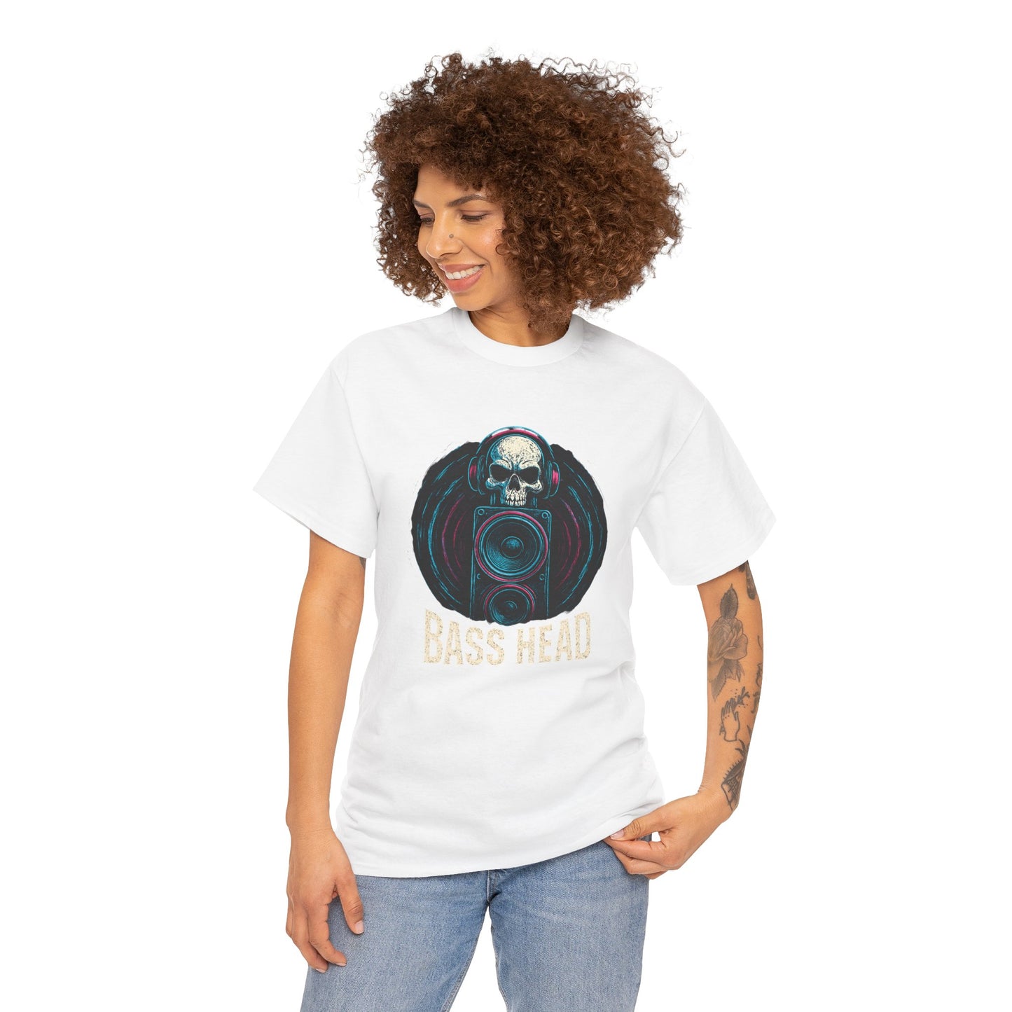 Bass Head Skull T-Shirt — Graphic DJ Speaker Tee