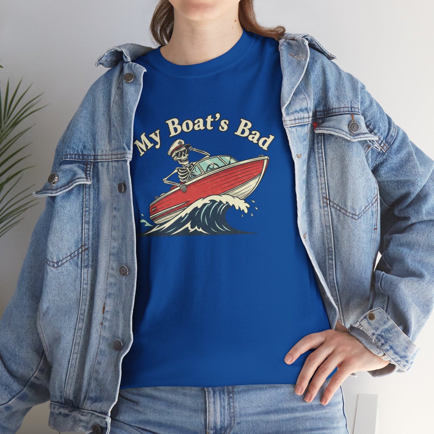 Boat Dad T‑Shirt – “My Boat's Bad” Funny Boating Tee for Dads & Fishermen