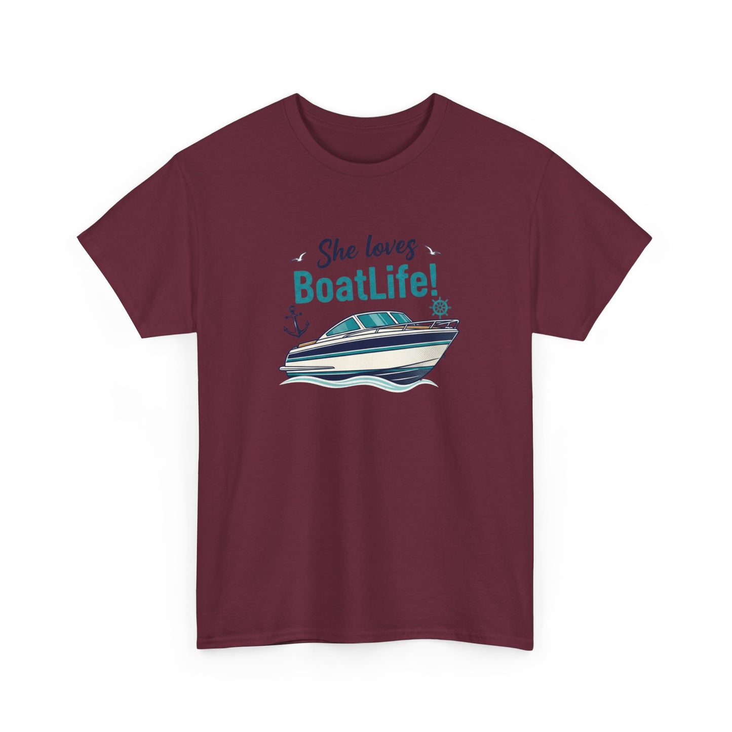 Boat Life T-Shirt — "She Loves BoatLife!" Graphic Tee for Boating Fans