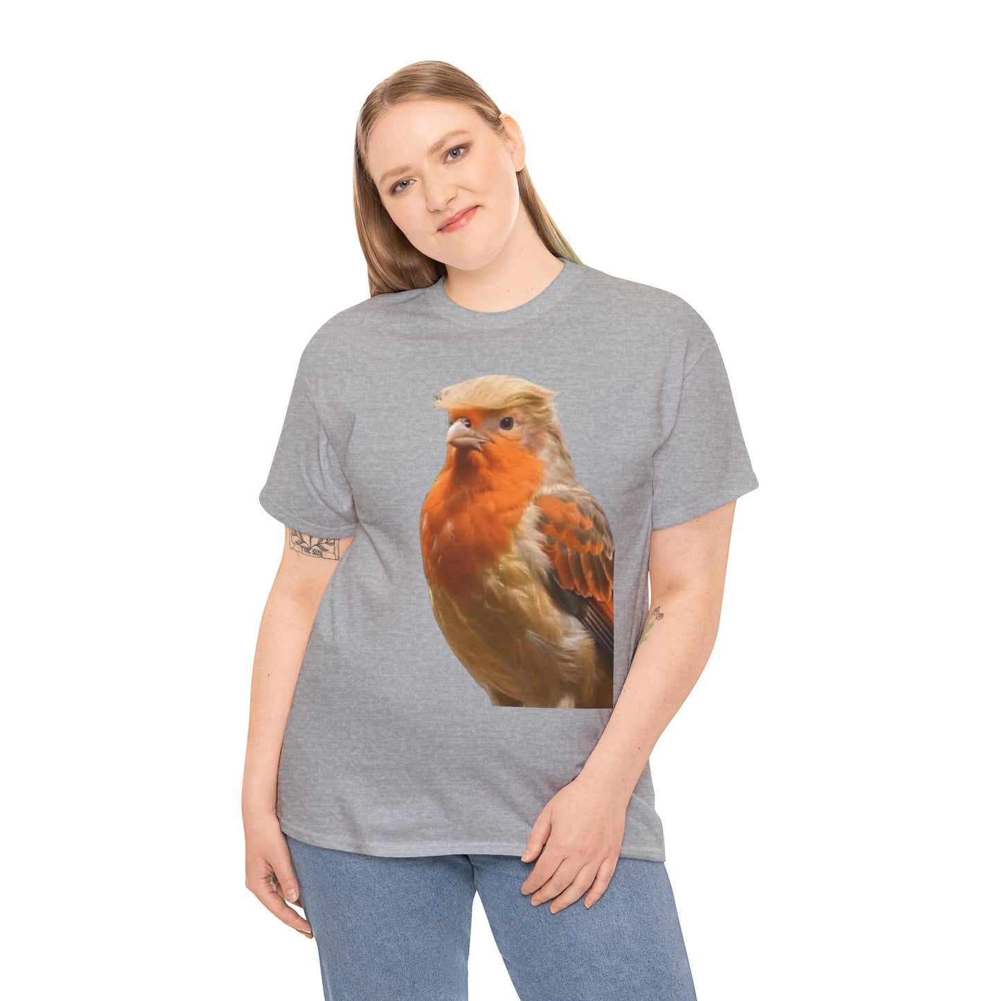 Robin Illustration T-Shirt — Cute Red-Breast Bird Graphic Tee