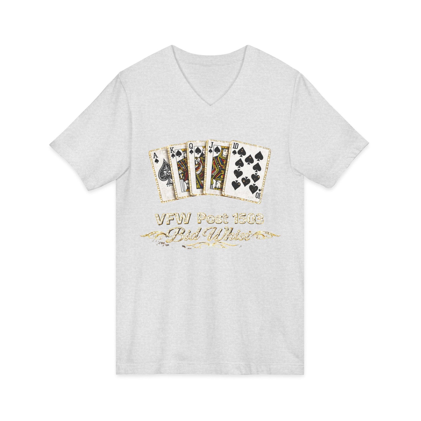 VFW Post 1106 'Bad Beats' Poker Card V-Neck Tee