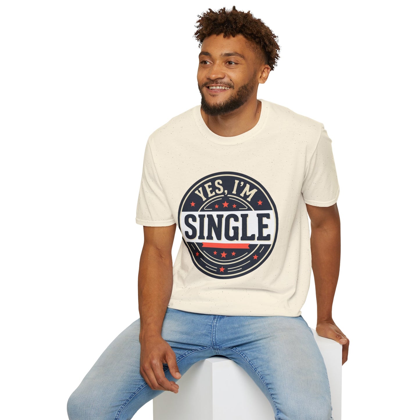 "Yes, I’m Single" Graphic Tee - Single Badge T-Shirt