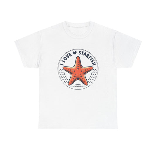 Starfish Tee — "I Love Starfish" Beach Graphic T-Shirt