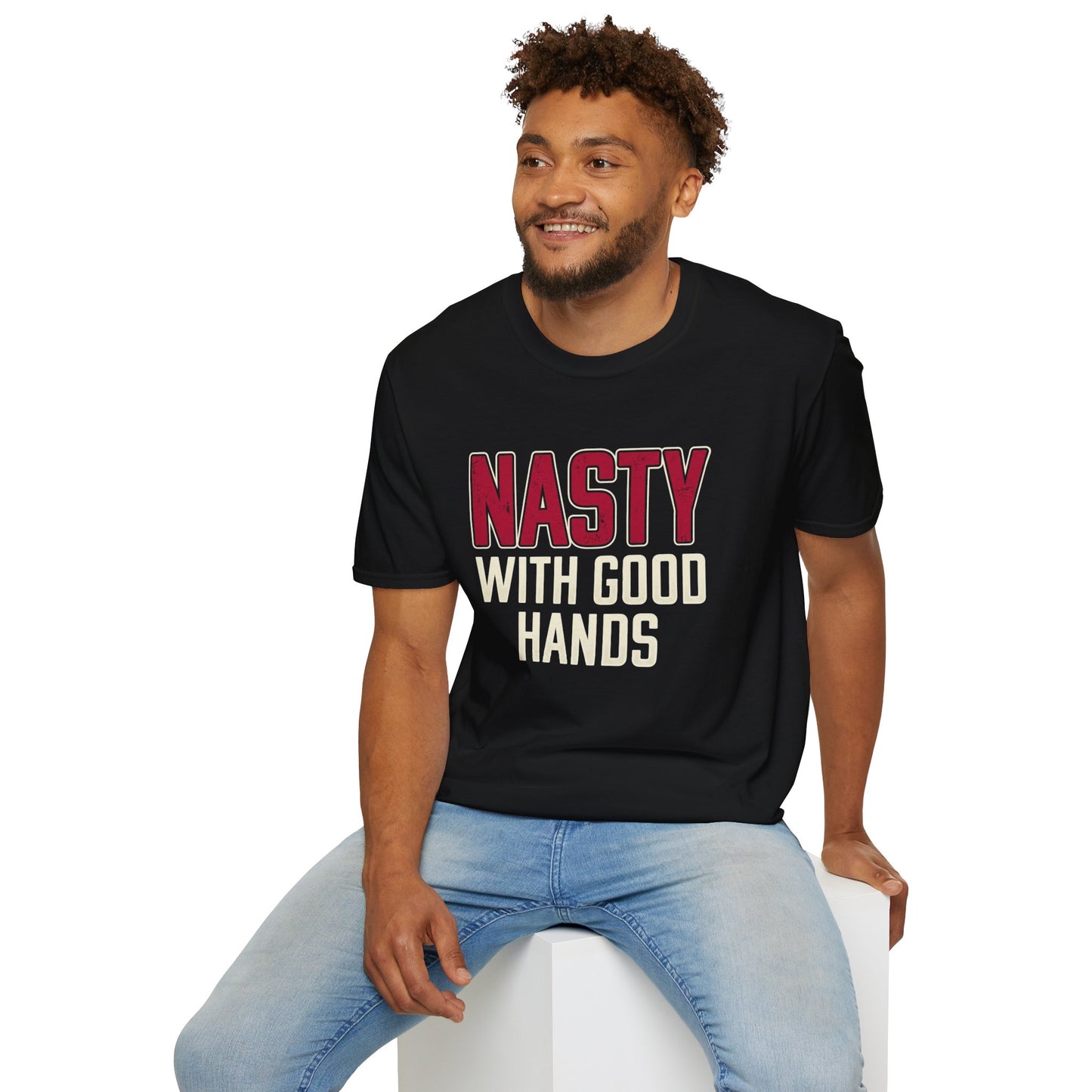 "NASTY With Good Hands" Bold Lettering Graphic Tee