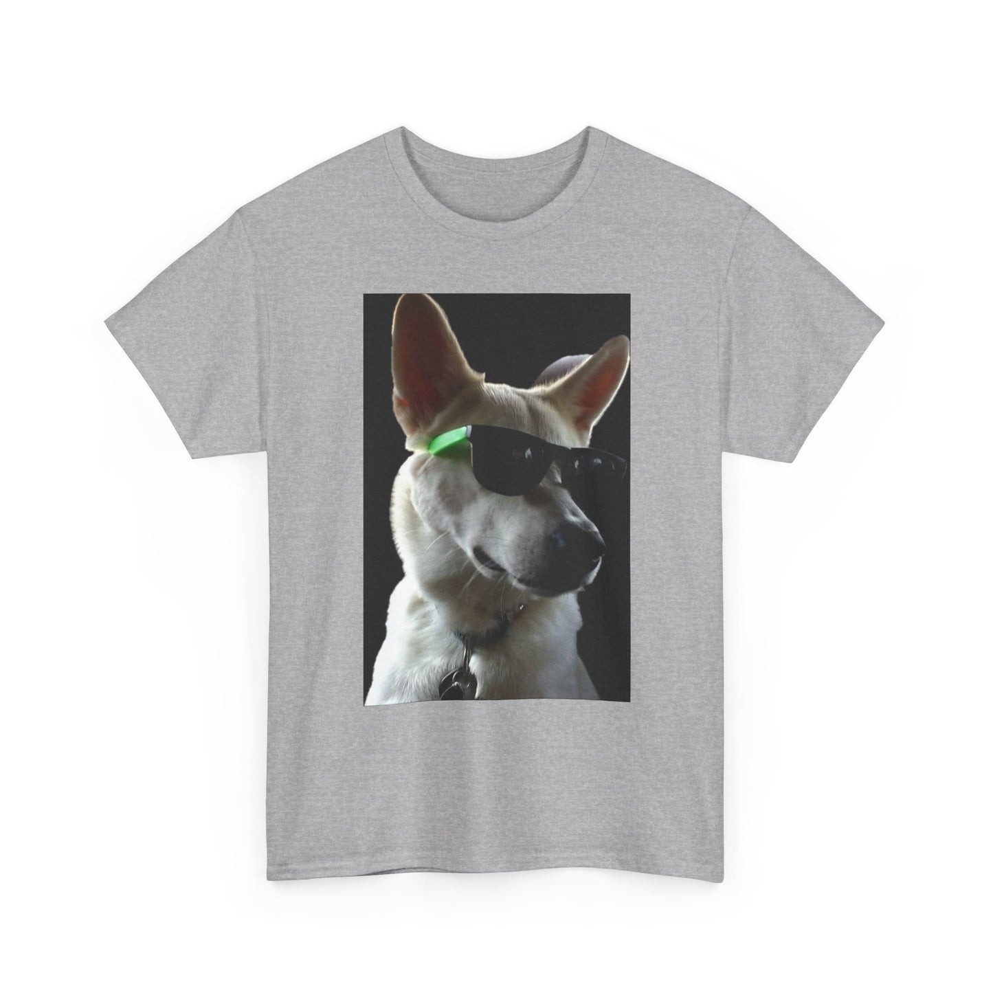 Cyberpunk Dog Photo Tee — Futuristic Bull Terrier Graphic T-Shirt Printify