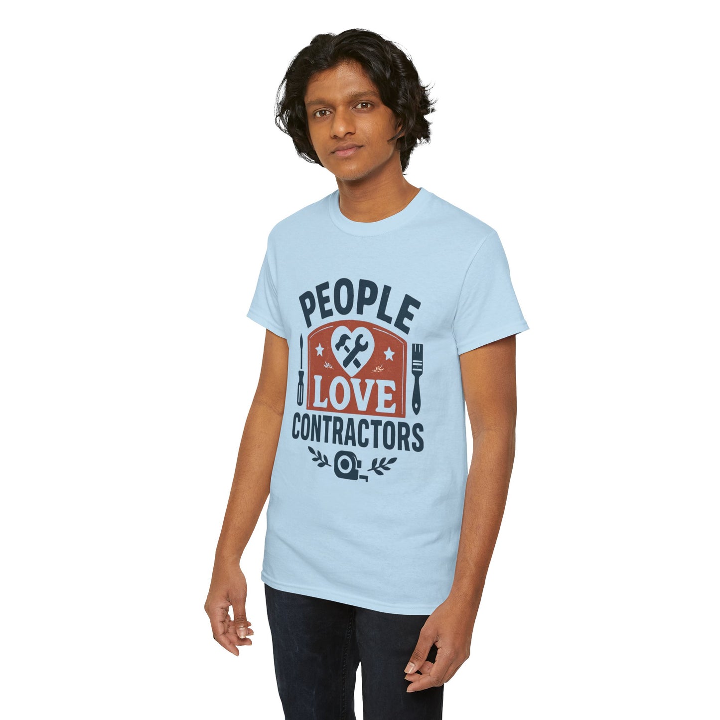 Contractor T-Shirt – "People Love Contractors" Graphic Tee Printify