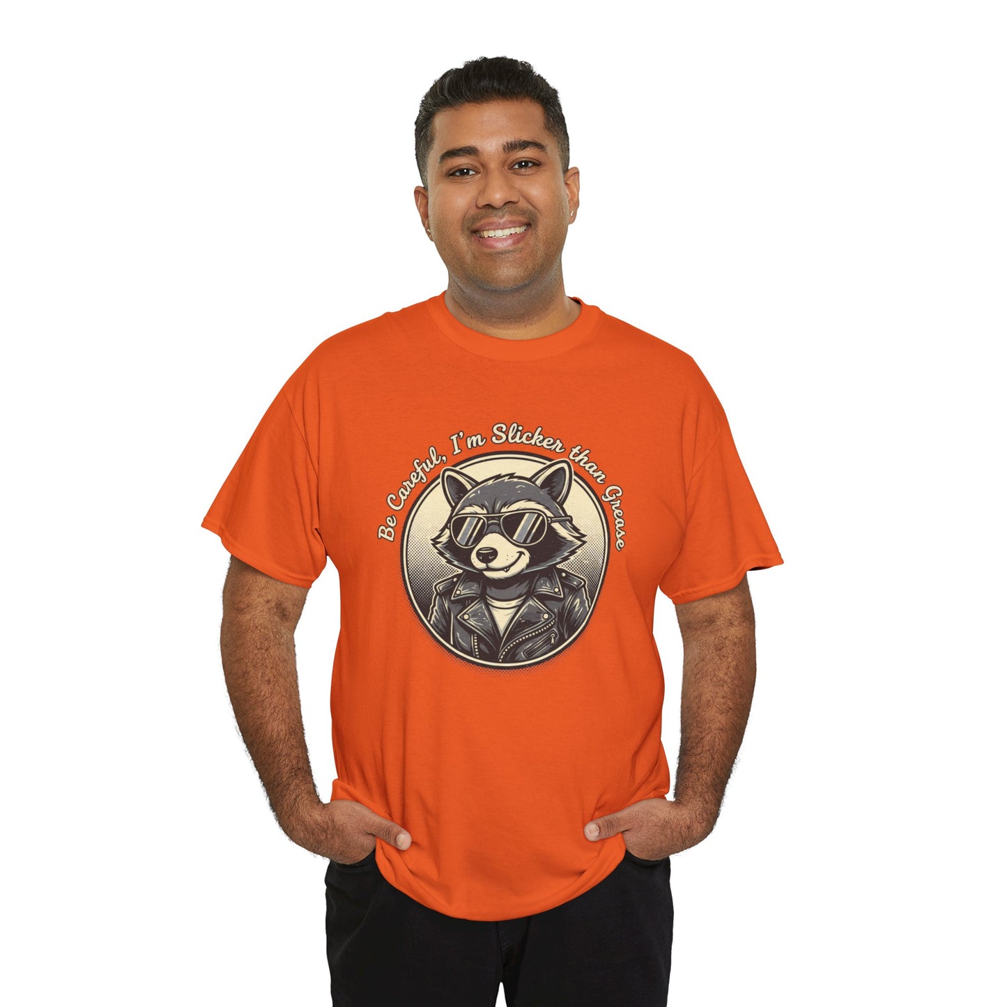 Raccoon Detective Graphic Tee — "Be Careful I’m Watching Your Snacks" Vintage Badge T-Shirt