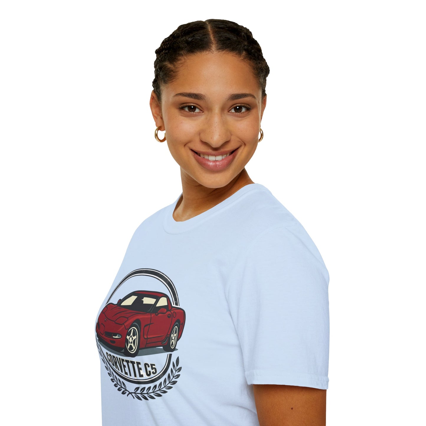 Corvette C5 T-Shirt – Classic Red Sports Car Crewneck for Car Enthusiasts