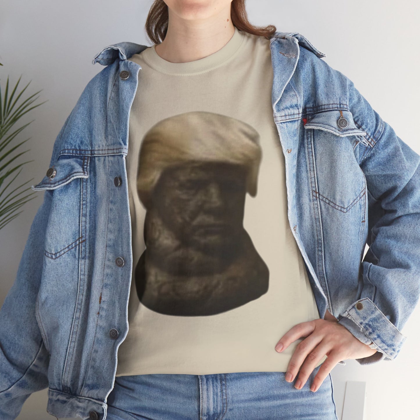 Graphic Tee — Bronze Bust Illustration T‑Shirt