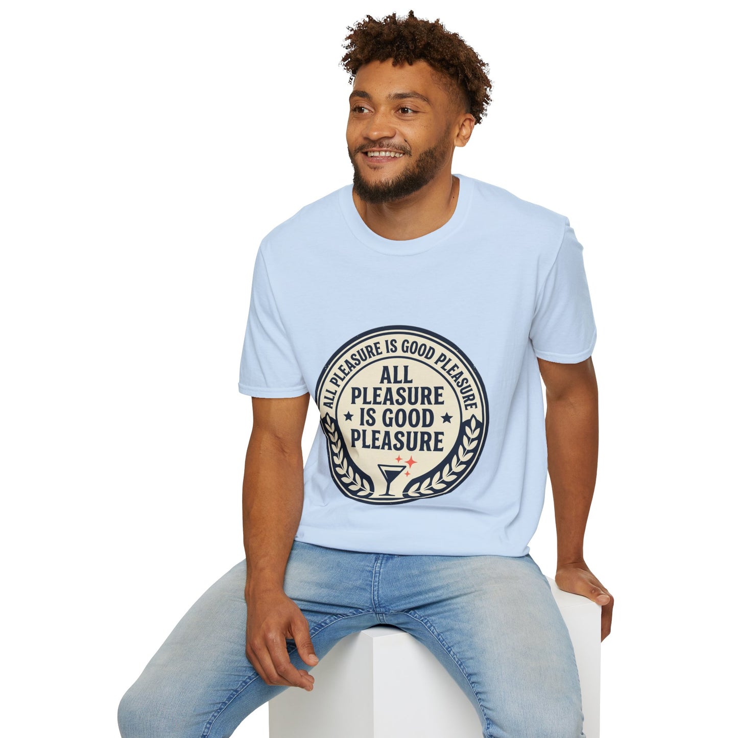 "All Pleasure Is Good Pleasure" Vintage Badge Tee