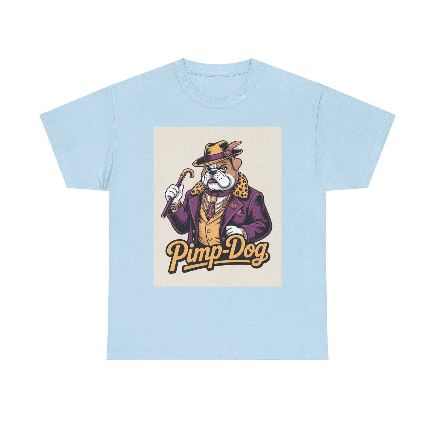 Pimp-Dog Graphic Tee — Retro Bulldog Character Shirt Printify