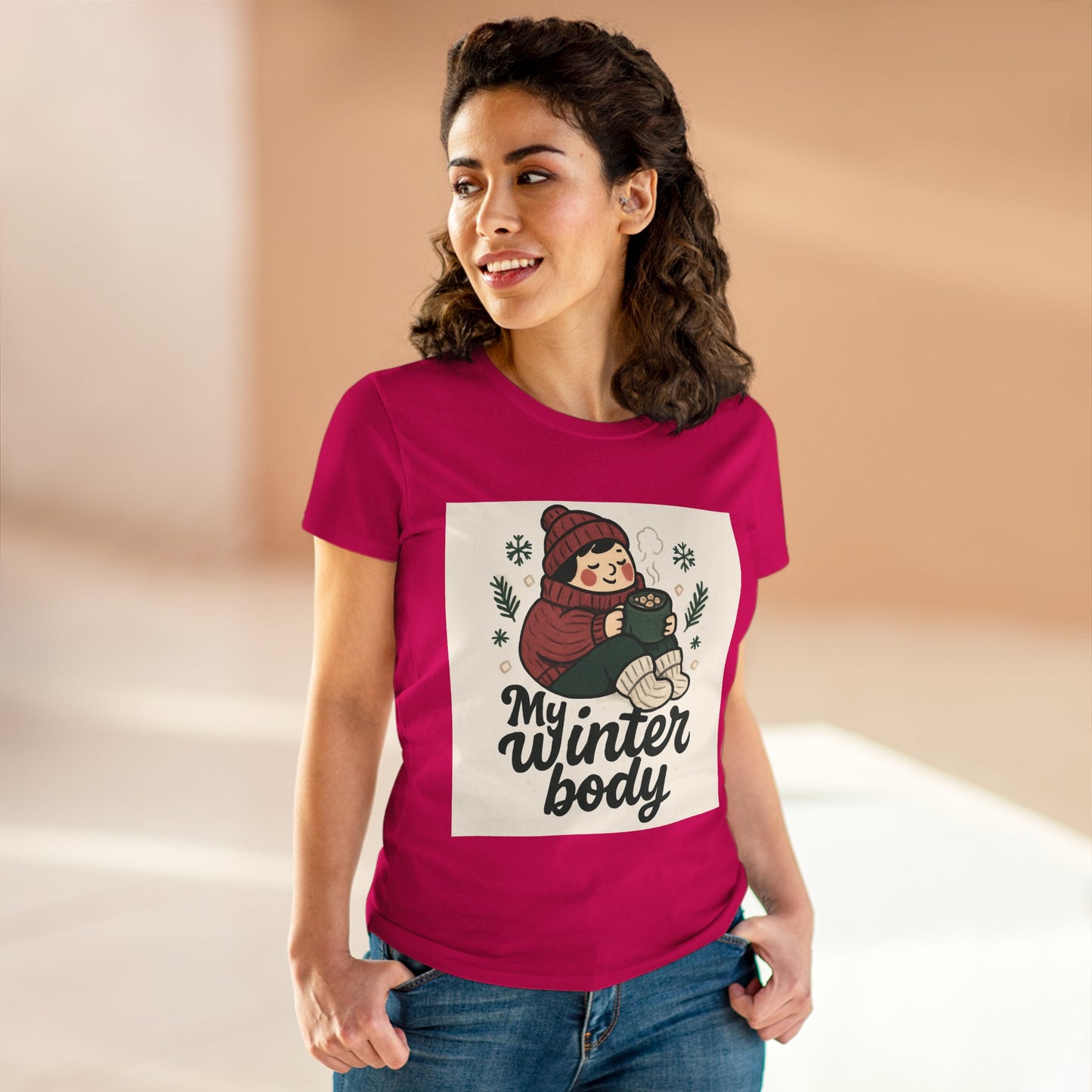 My Winter Body Women's Tee — Cozy Hot Cocoa Graphic T-Shirt
