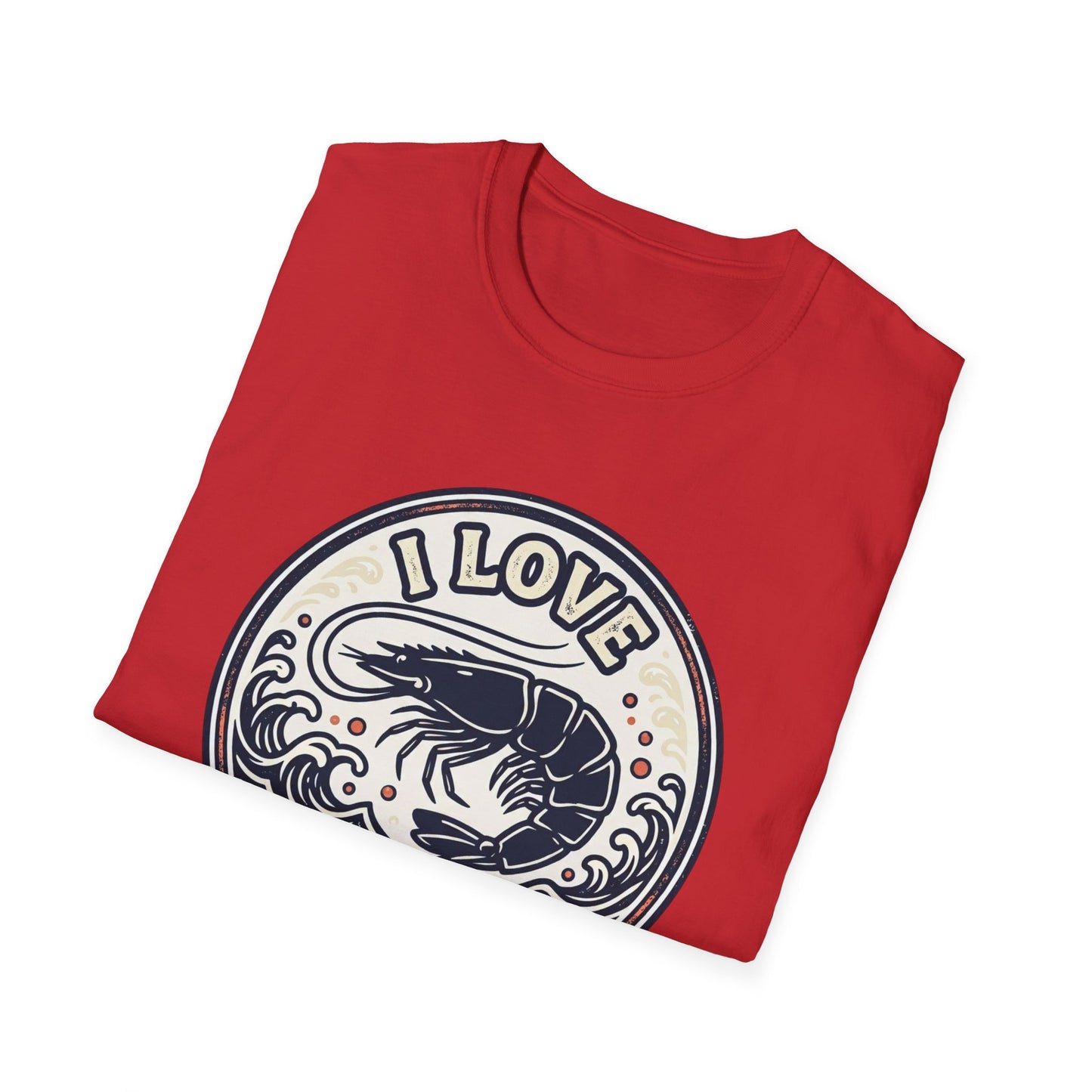 I Love Shrimp T-Shirt — Retro Seafood Crew Tee