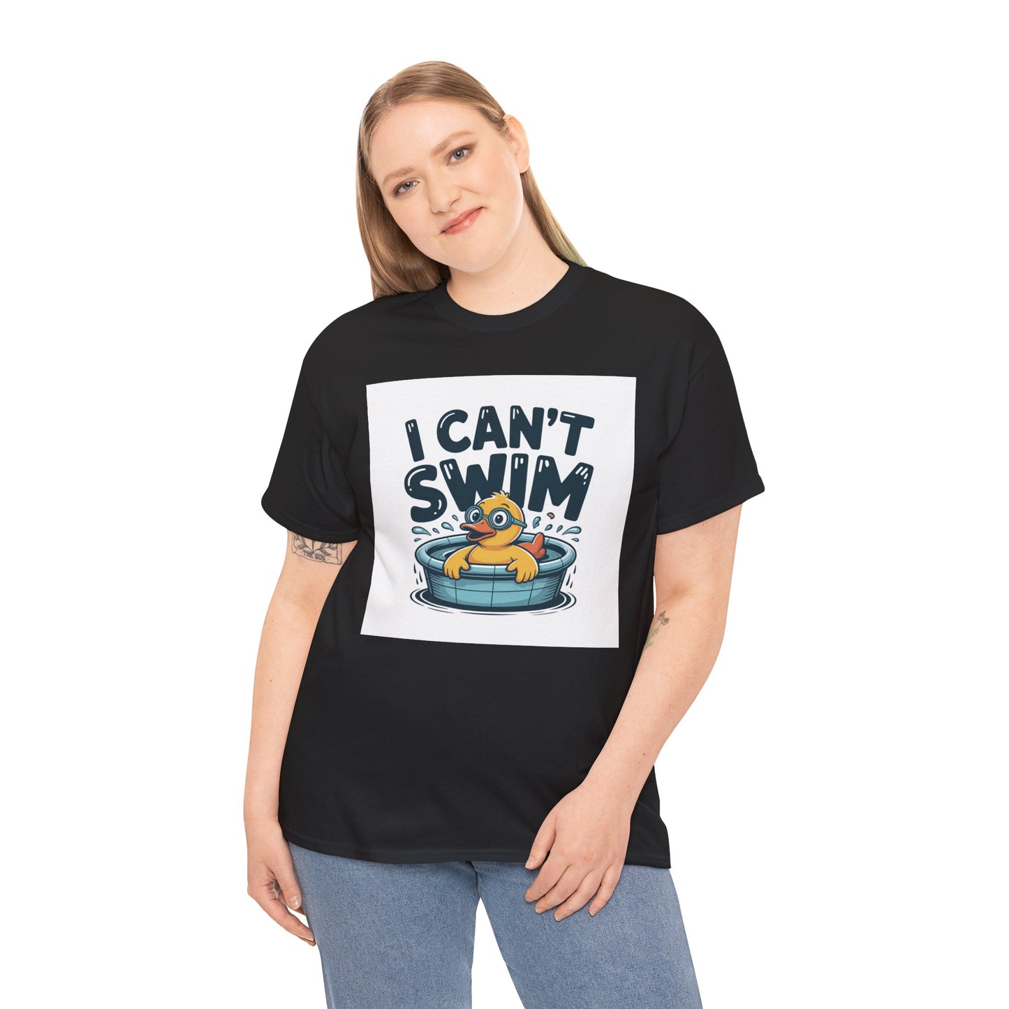 I Can't Swim Duck T-Shirt — Cute Funny Pool Float Graphic Tee