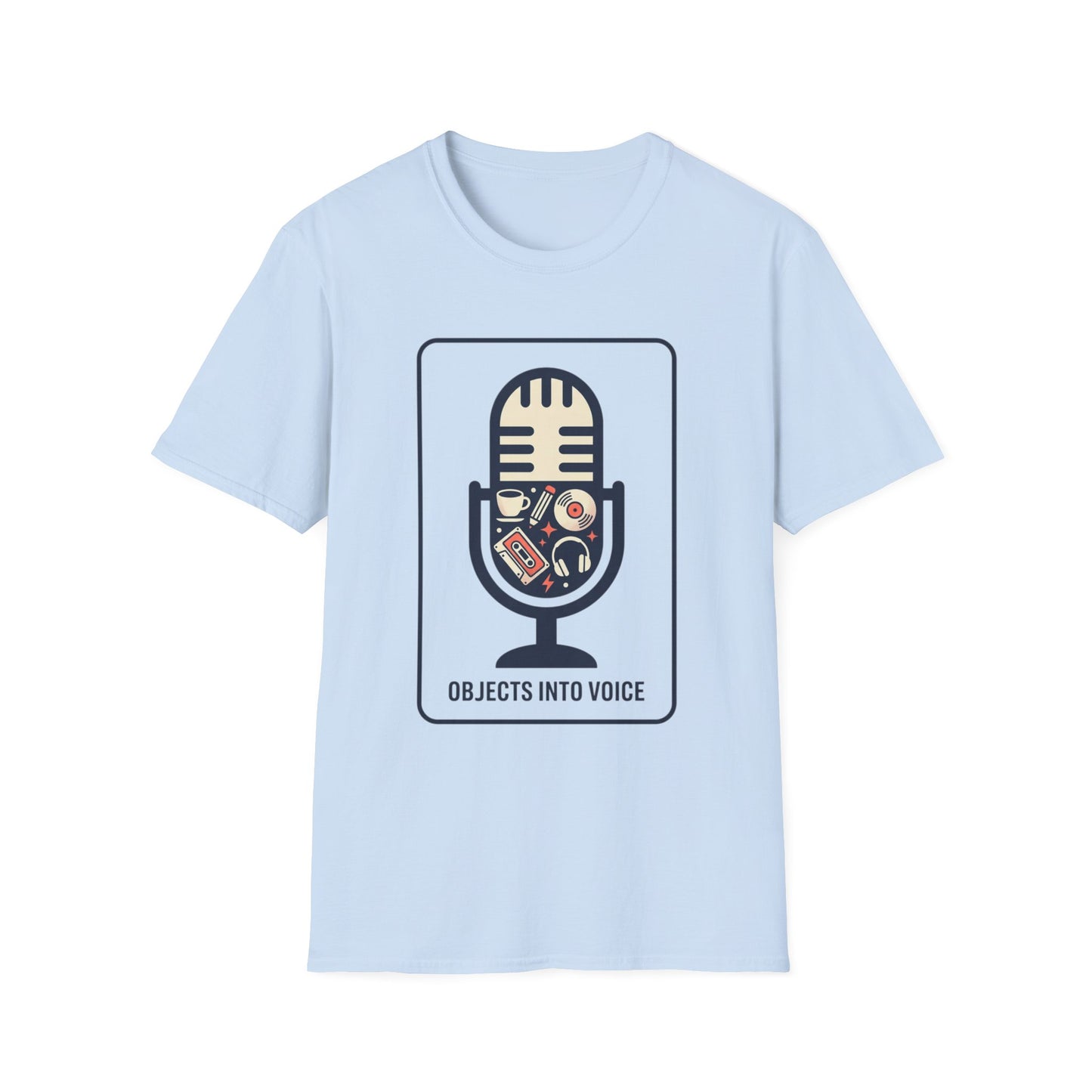 Microphone Graphic T-Shirt — “Objects Into Voice” Podcast Tee
