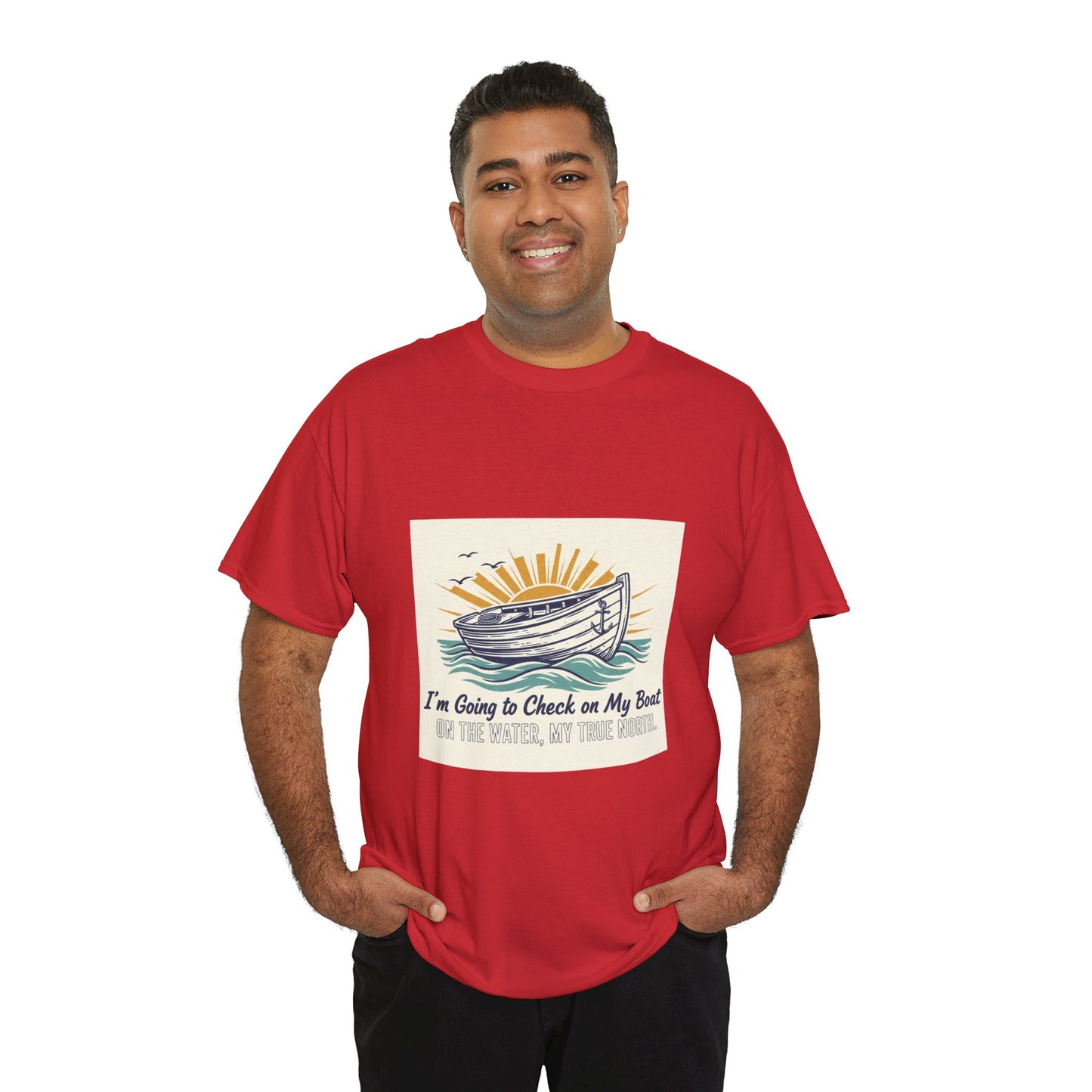 Boat T-Shirt — "I'm Going to Check on My Boat" Vintage Nautical Tee