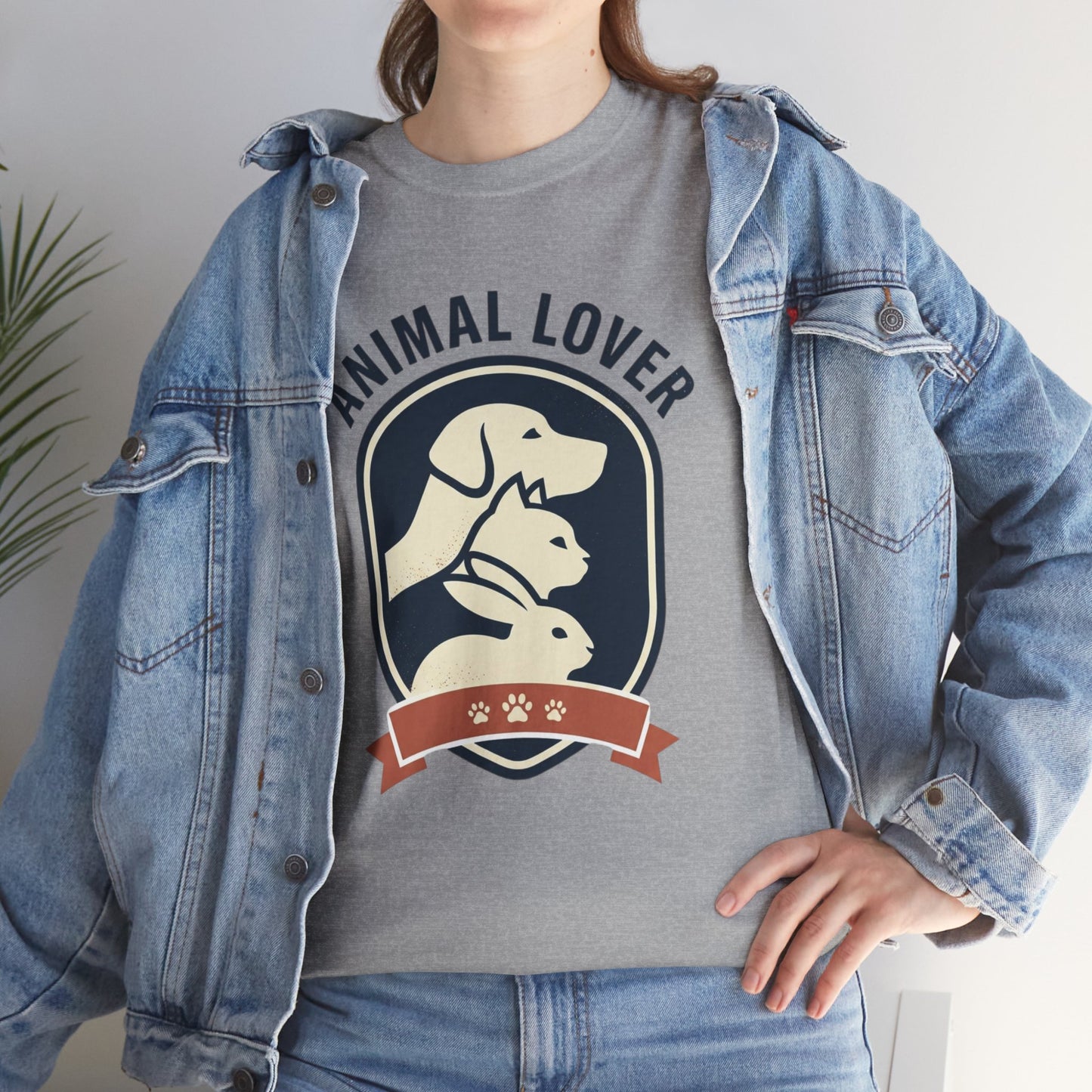 Animal Lover T-Shirt — Retro Pet Badge Tee (Dogs & Cats)