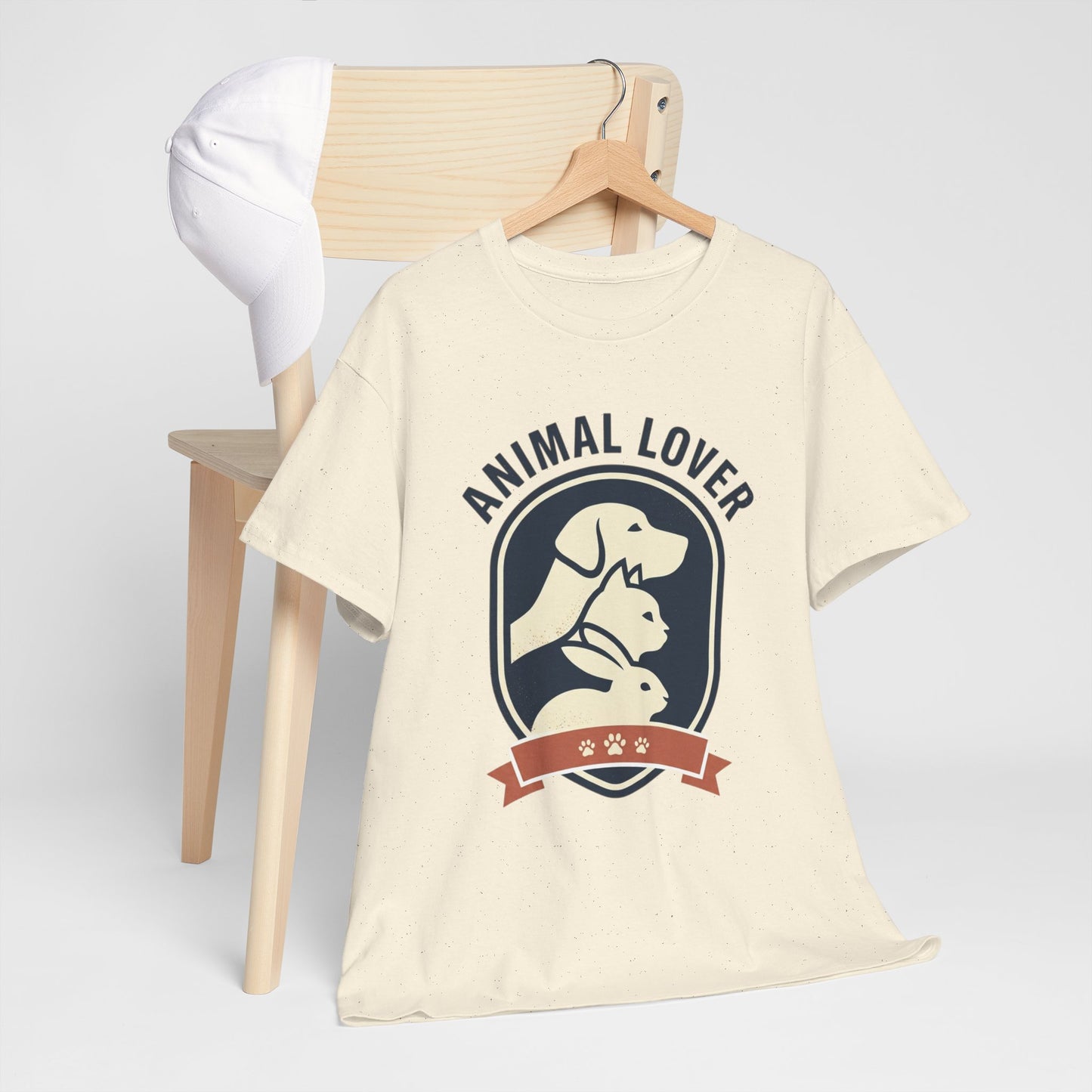 Animal Lover T-Shirt — Retro Pet Badge Tee (Dogs & Cats)