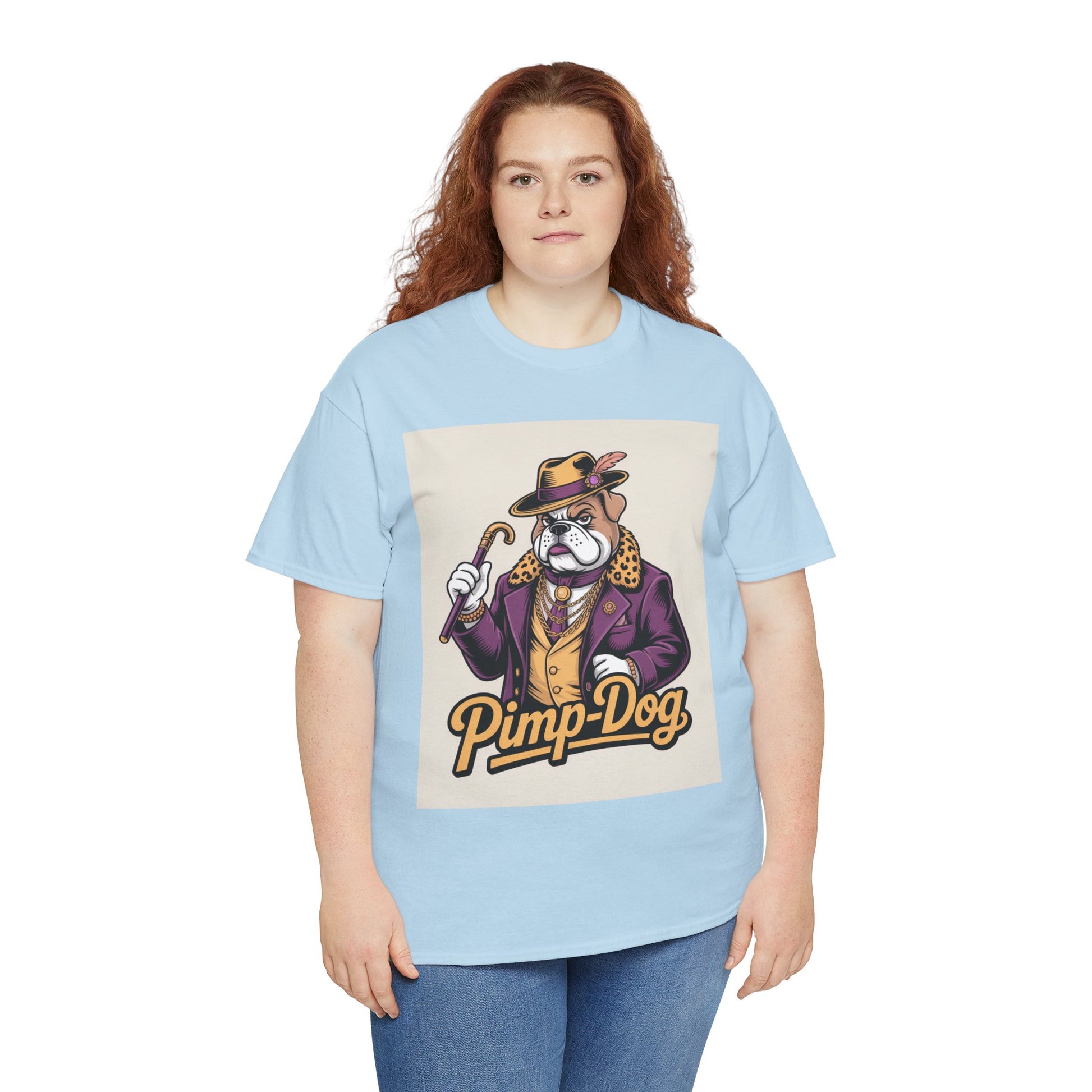 Pimp-Dog Graphic Tee — Retro Bulldog Character Shirt Printify