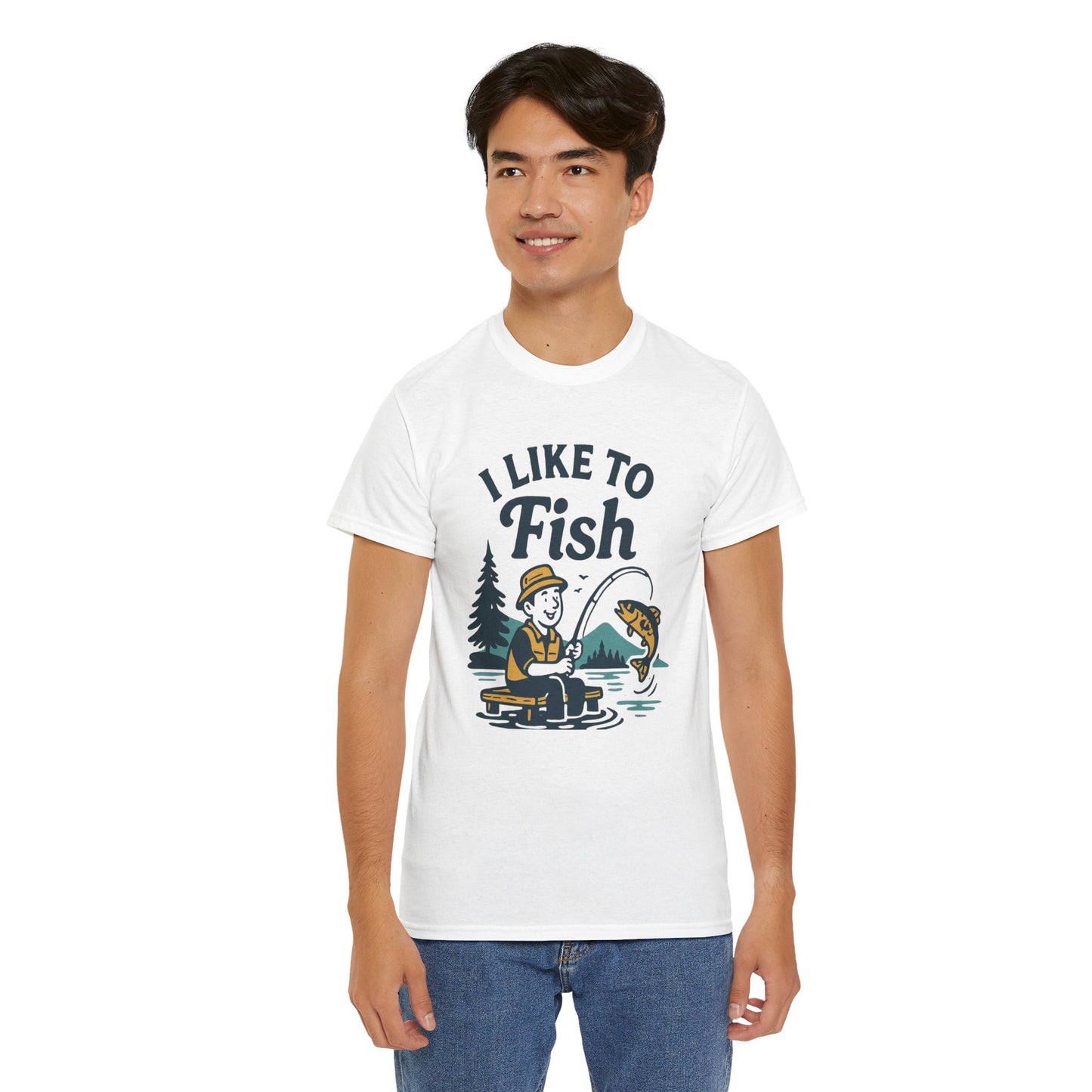 Fishing T-Shirt — "I Like to Fish" Vintage Outdoors Tee