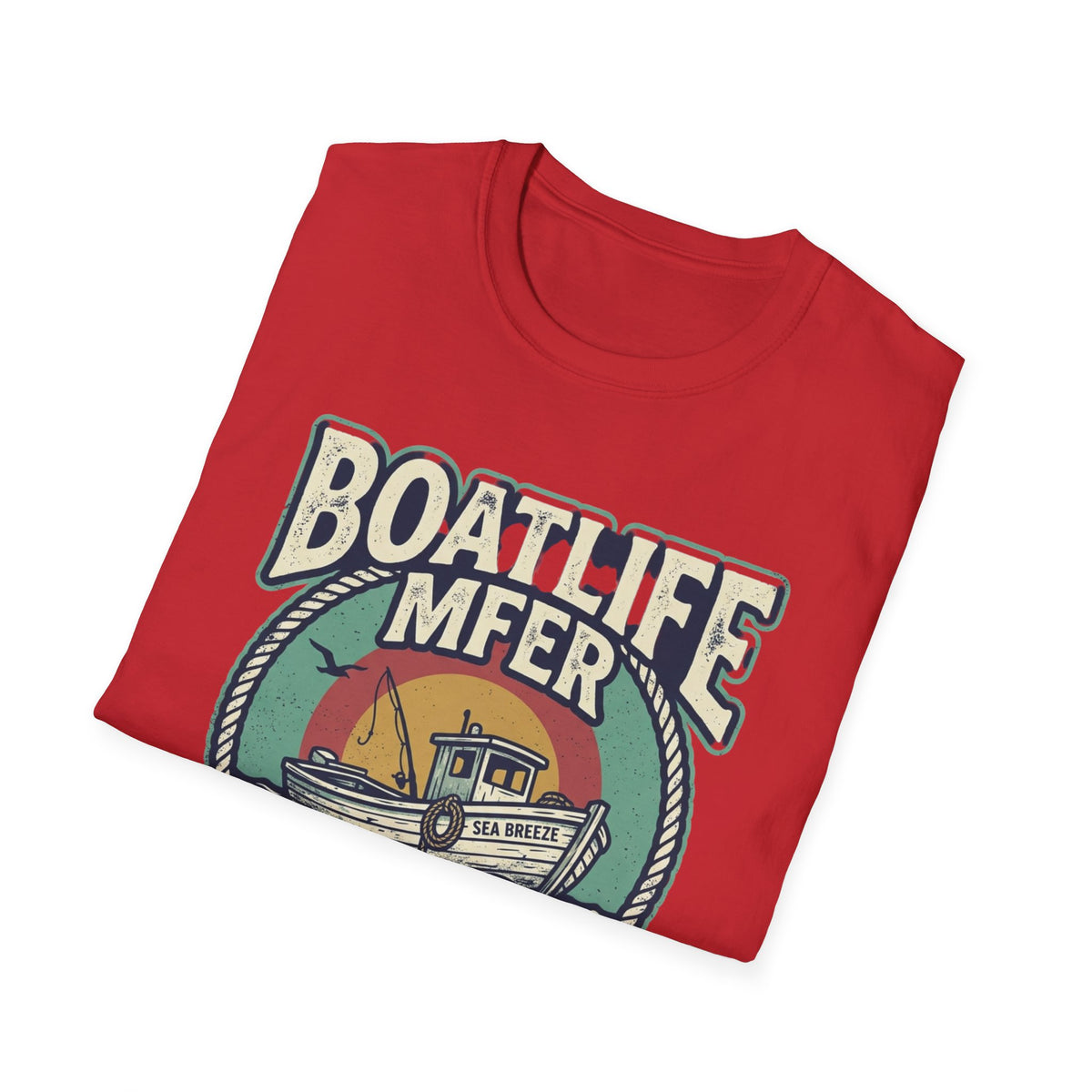 Boat Life T-Shirt – Vintage Fishing Boat Graphic 'Boat Life MFER' Tee