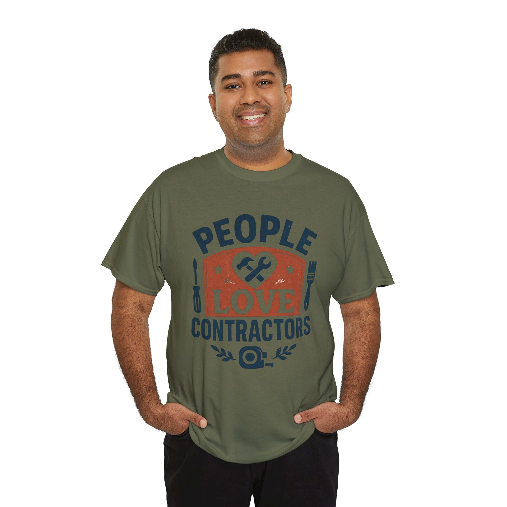 Contractor T-Shirt – "People Love Contractors" Graphic Tee Printify