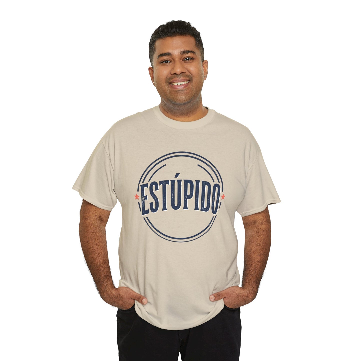 ESTÚPIDO Circle Logo Graphic Tee (Spanish Funny Statement)
